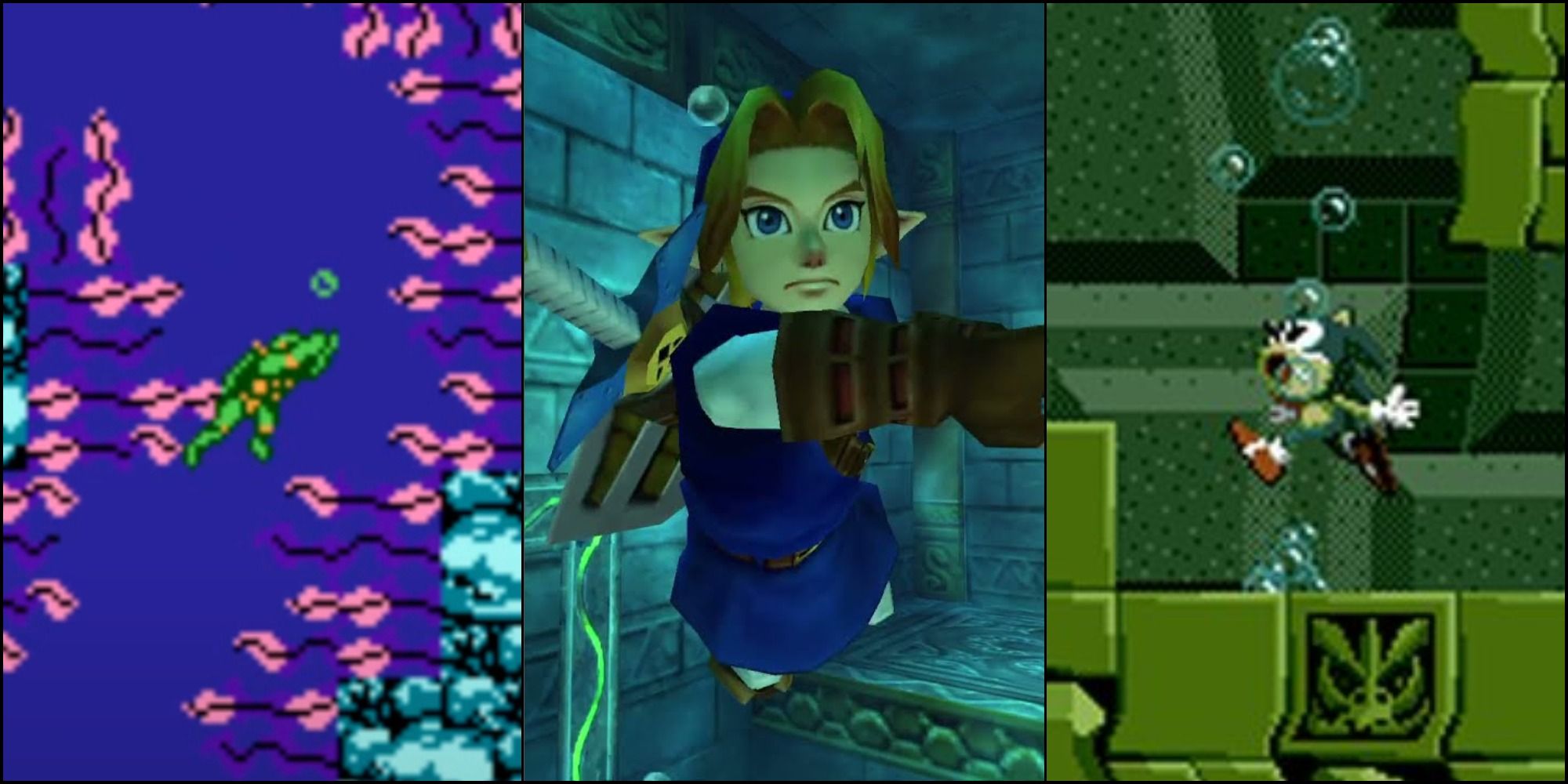 Water Levels We Don't Hate featuring TMNT, Zelda, and Sonic.