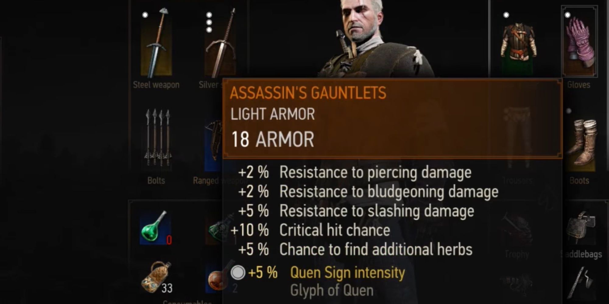 Witcher 3 Screenshot Of Geralt's Assassin's Gauntlets