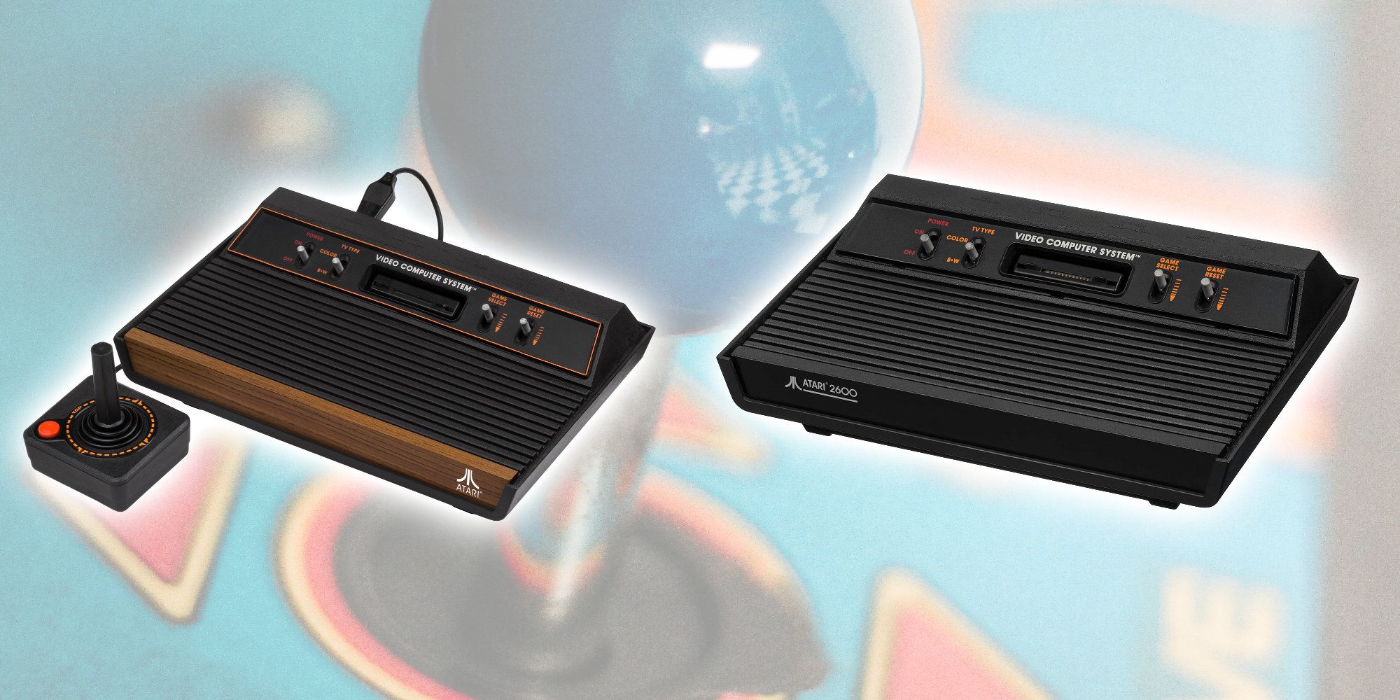 Pictures of Atari VCS and later rebranded 2600 consoles