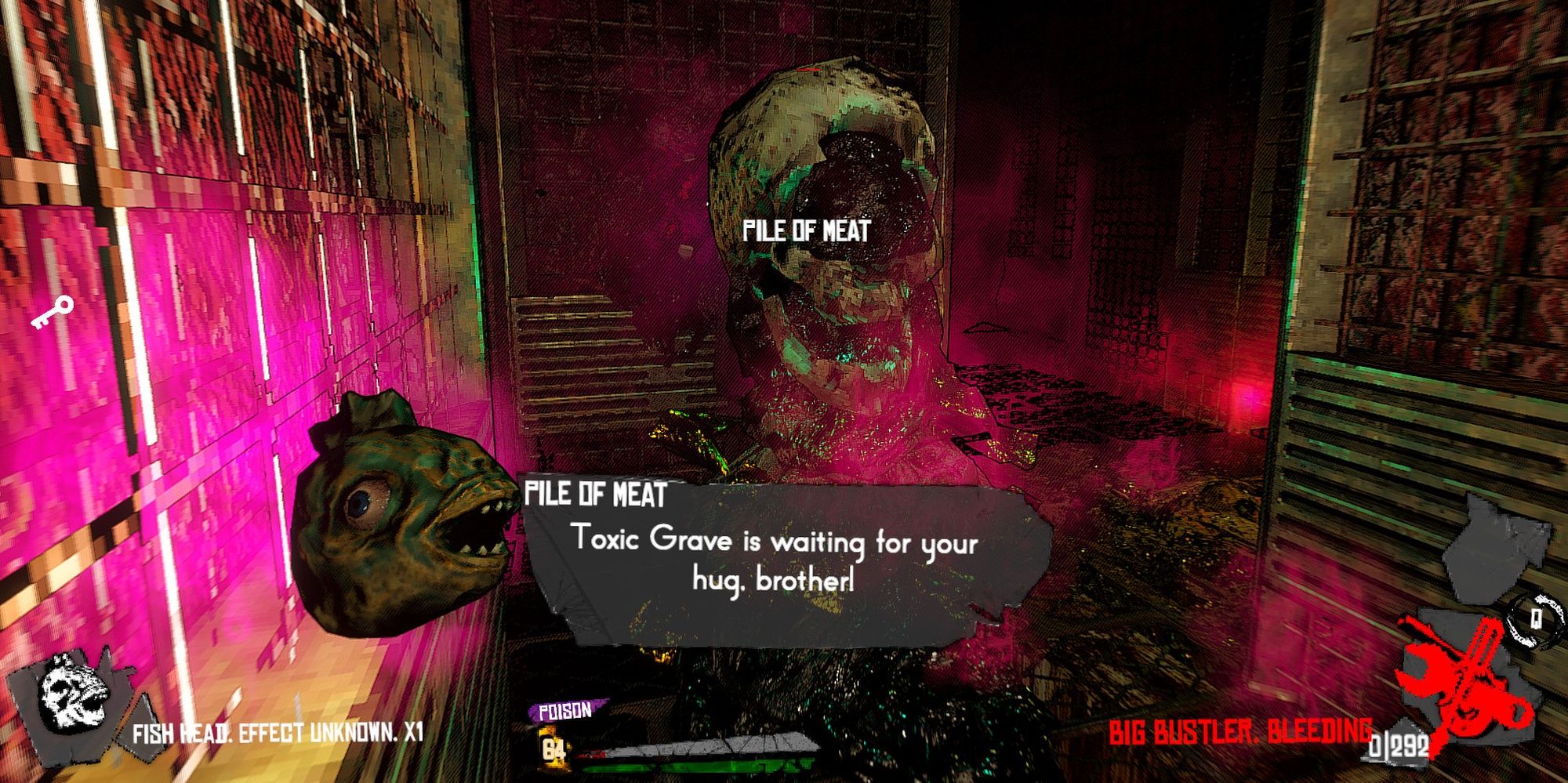 Golden Light: A Pile Of Meat Talking To The Player 