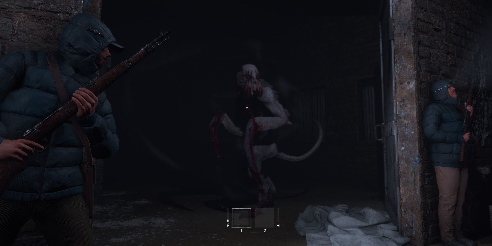 In Silence: Two Hunters Ambushing The Rake Monster