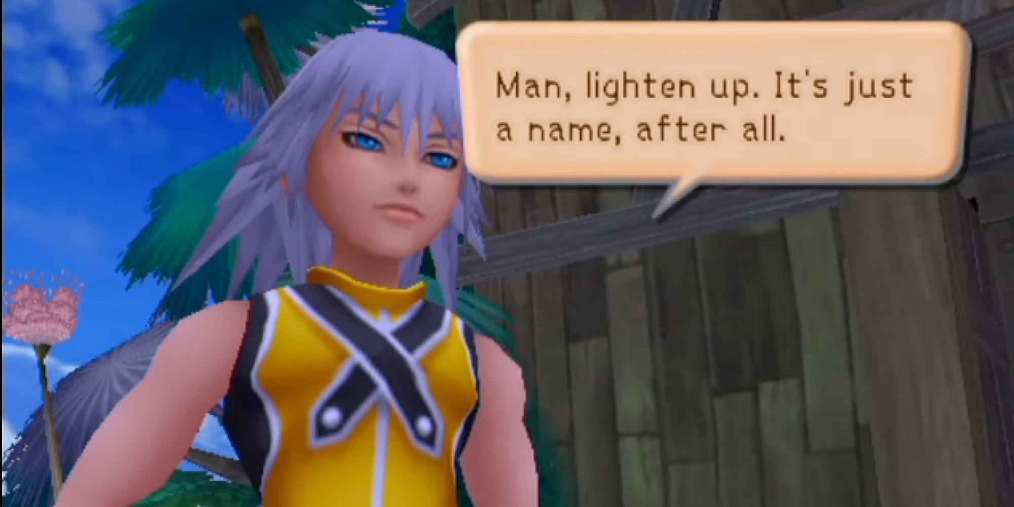 Riku tells Sora to "lighten up" in Kingdom Hearts