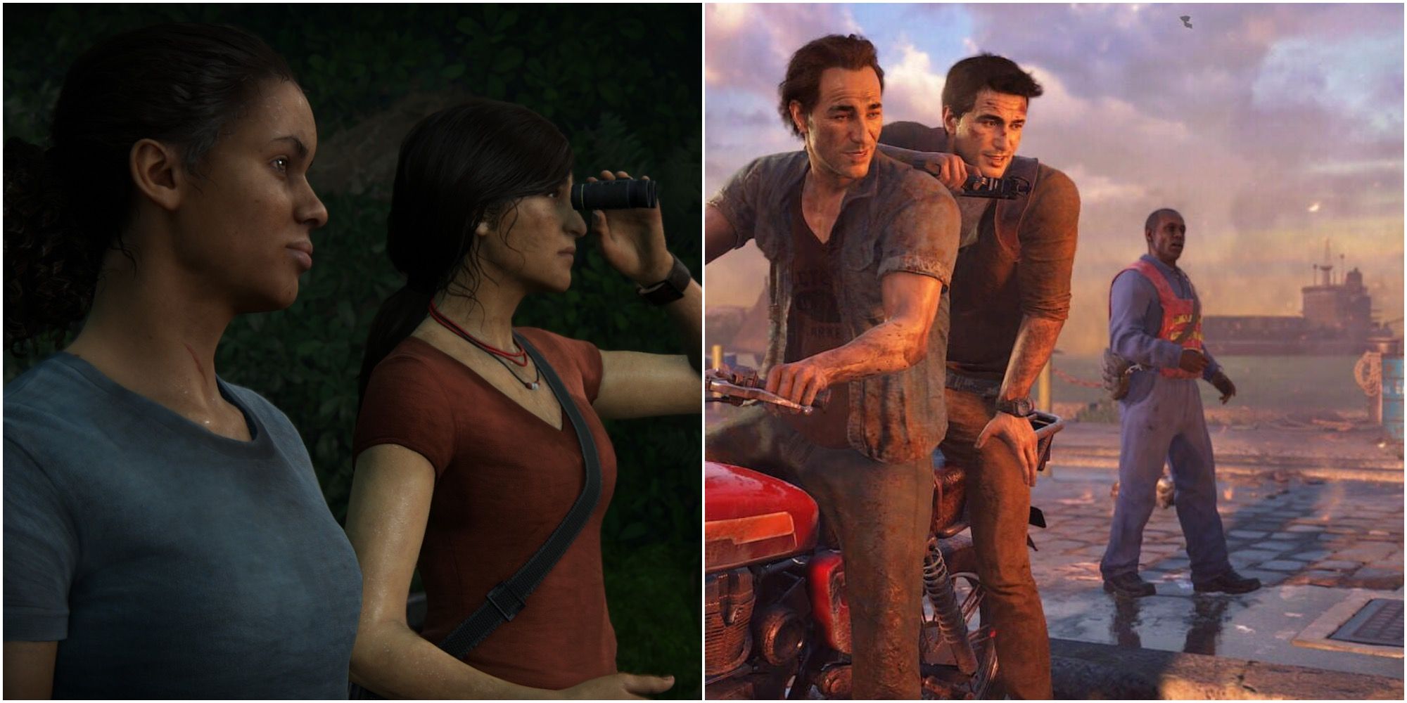Uncharted Lost Legacy and Uncharted 4 Split Image
