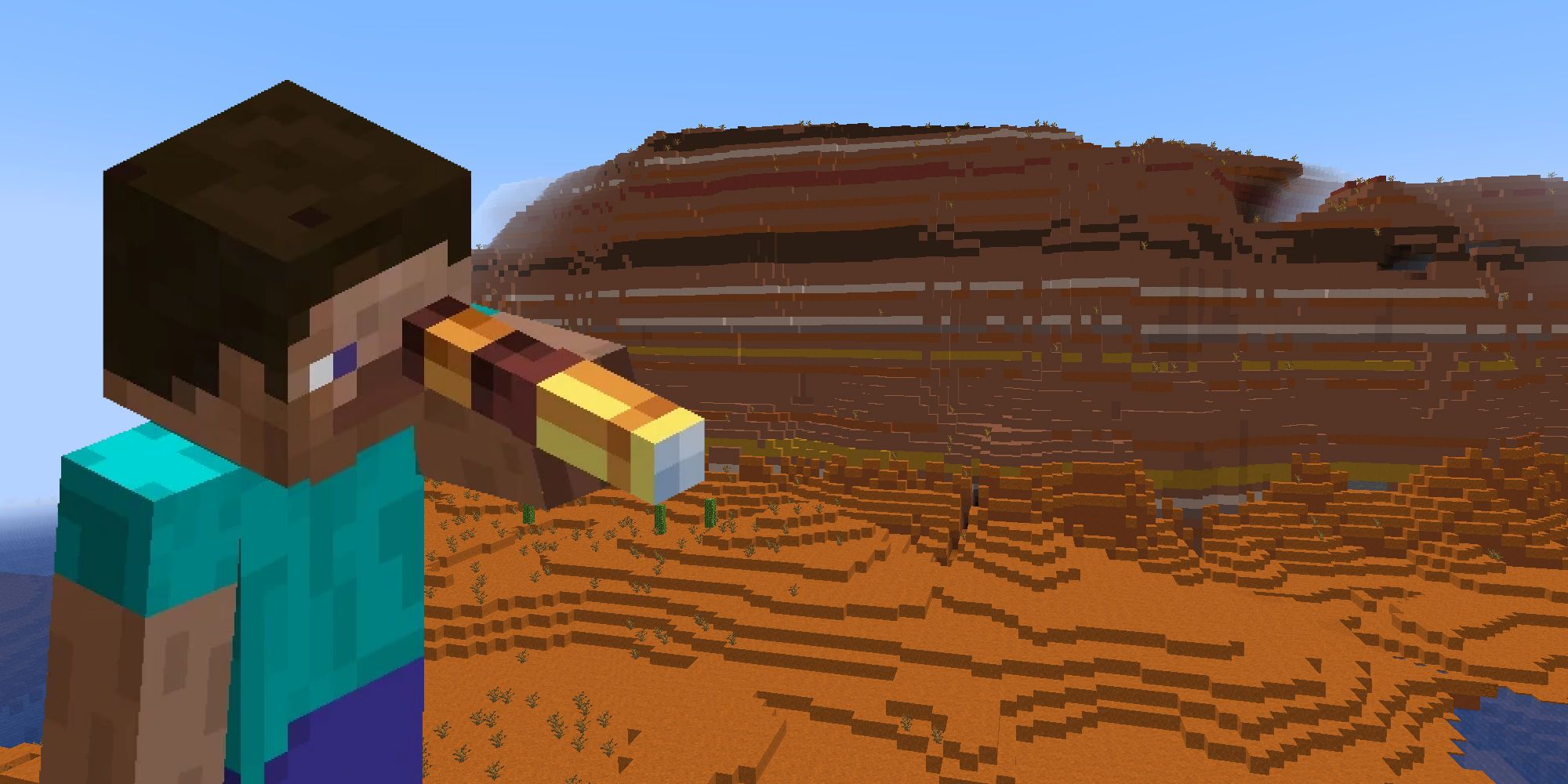 Minecraft Steve with spyglass
