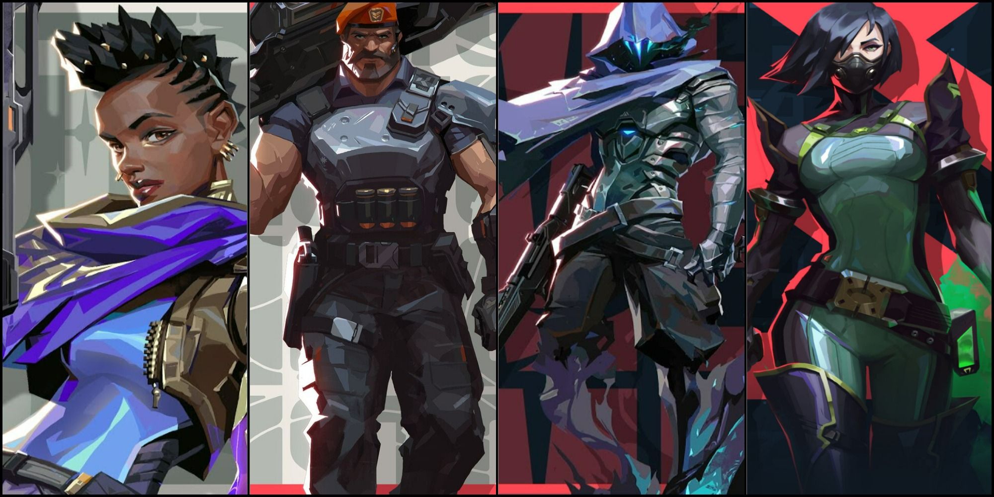 Valorant feature image including all controller agents. From left to right: Astra, Brimstone, Omen and Astra