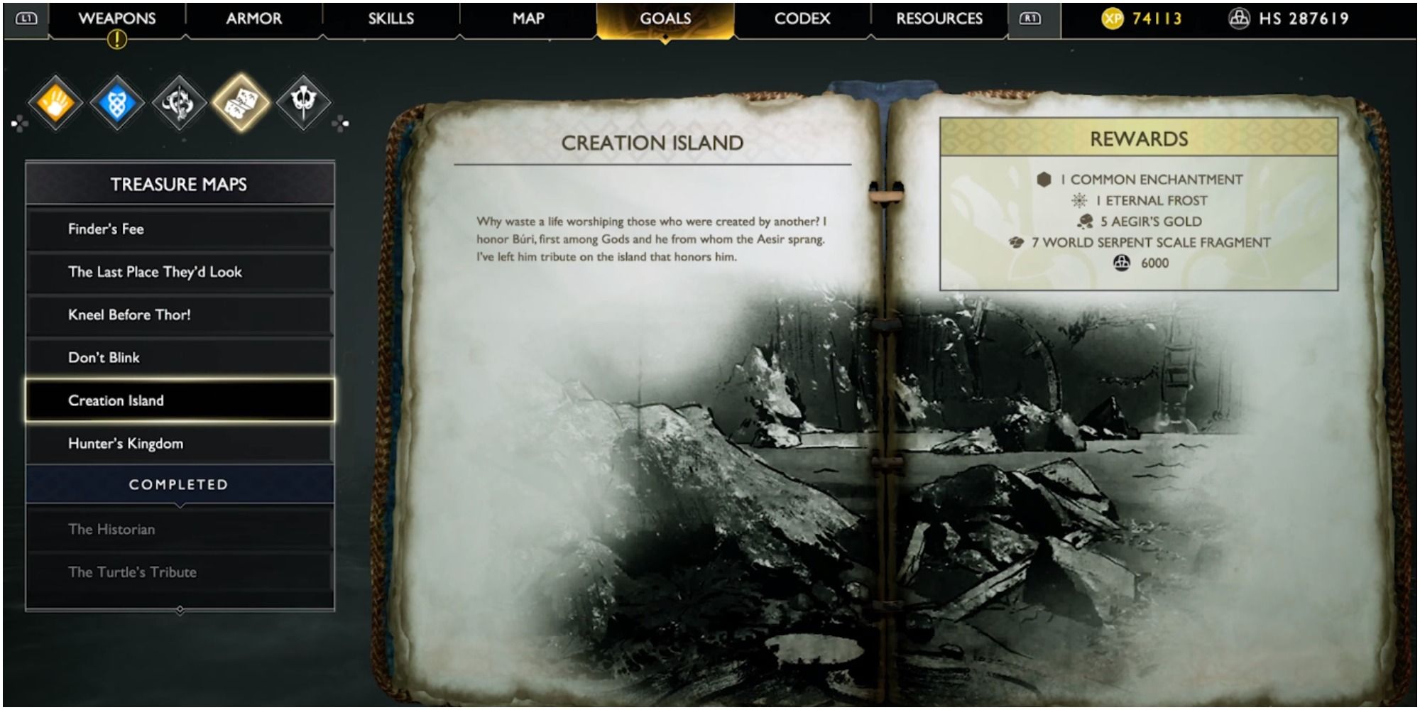 God Of War Creation Island Treasure Map
