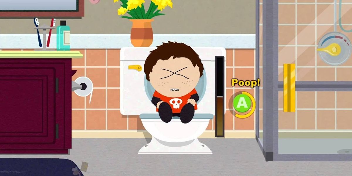 South Park: The Stick Of Truth - the character uses the washroom