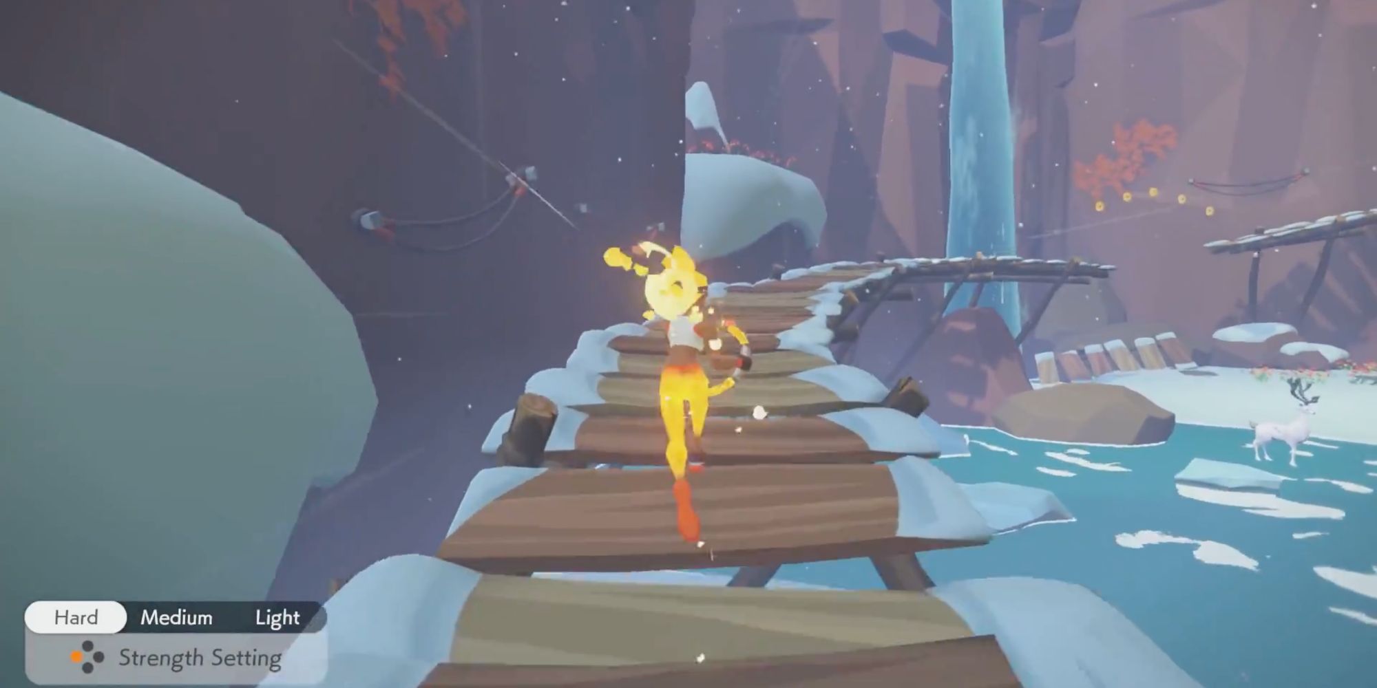 The athlete jogs through a snowy landscape in Ring Fit Adventure