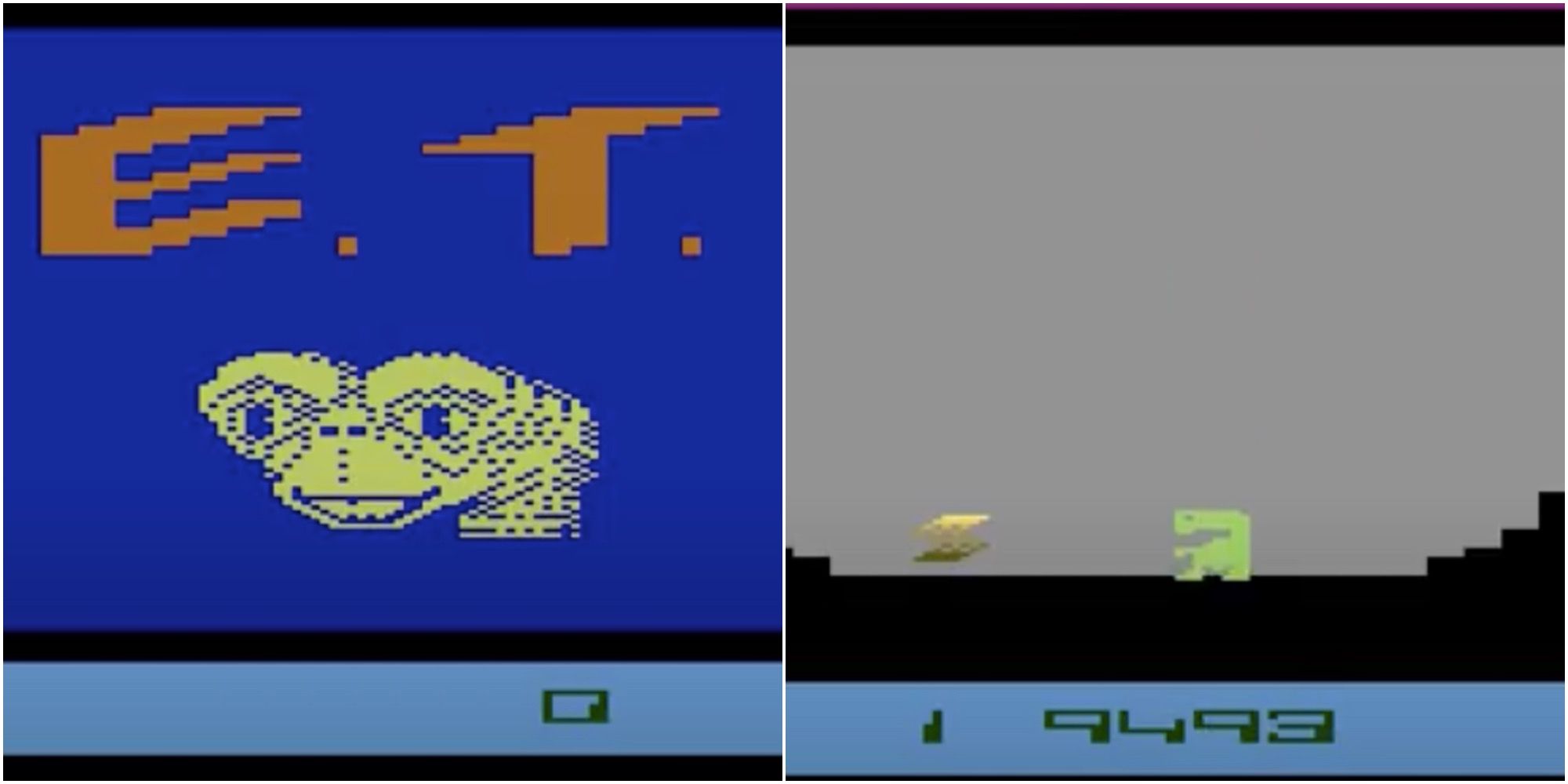 screenshots from the E.T. atari game