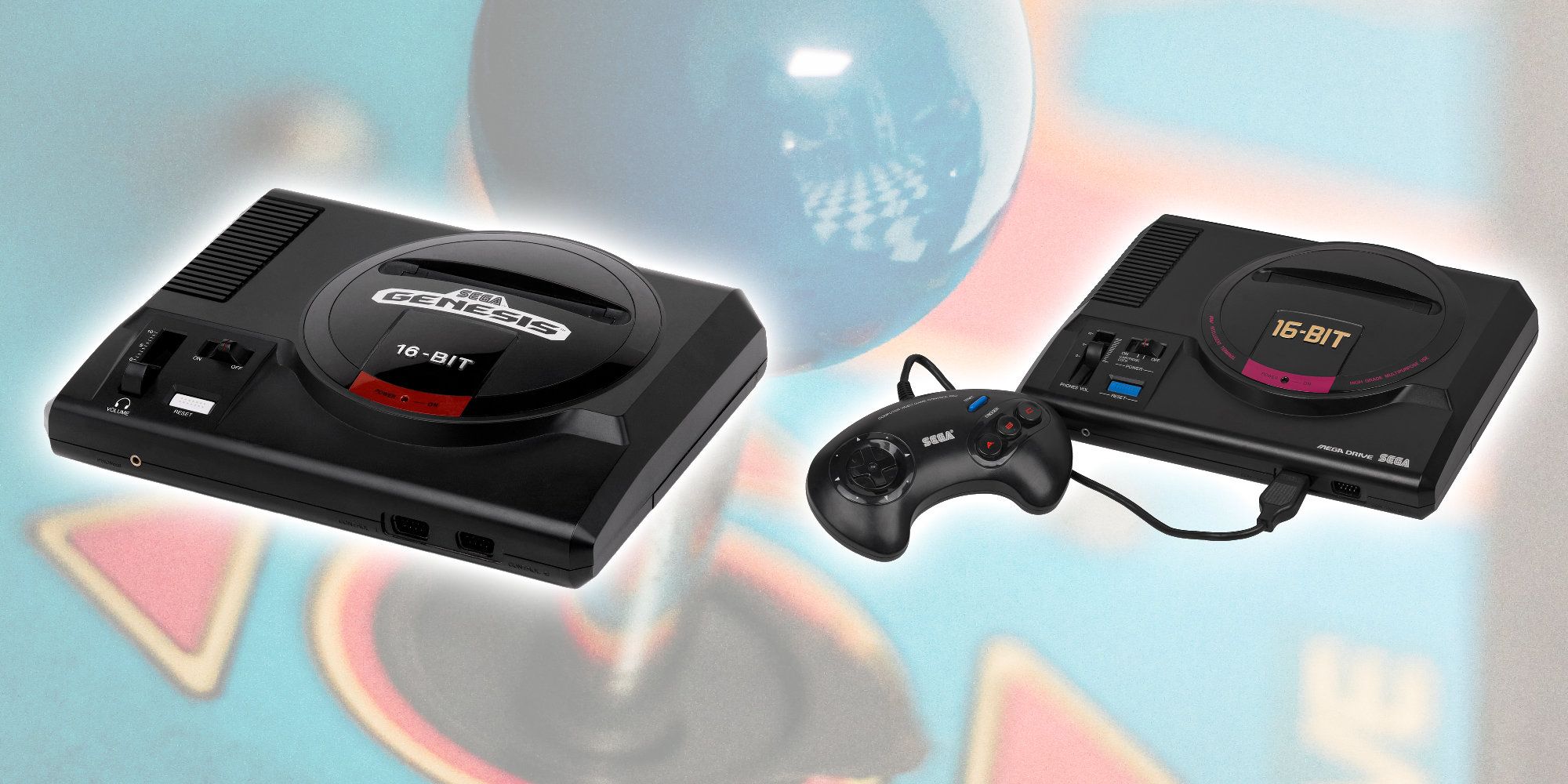Pictures of Sega Genesis and Mega Drive consoles