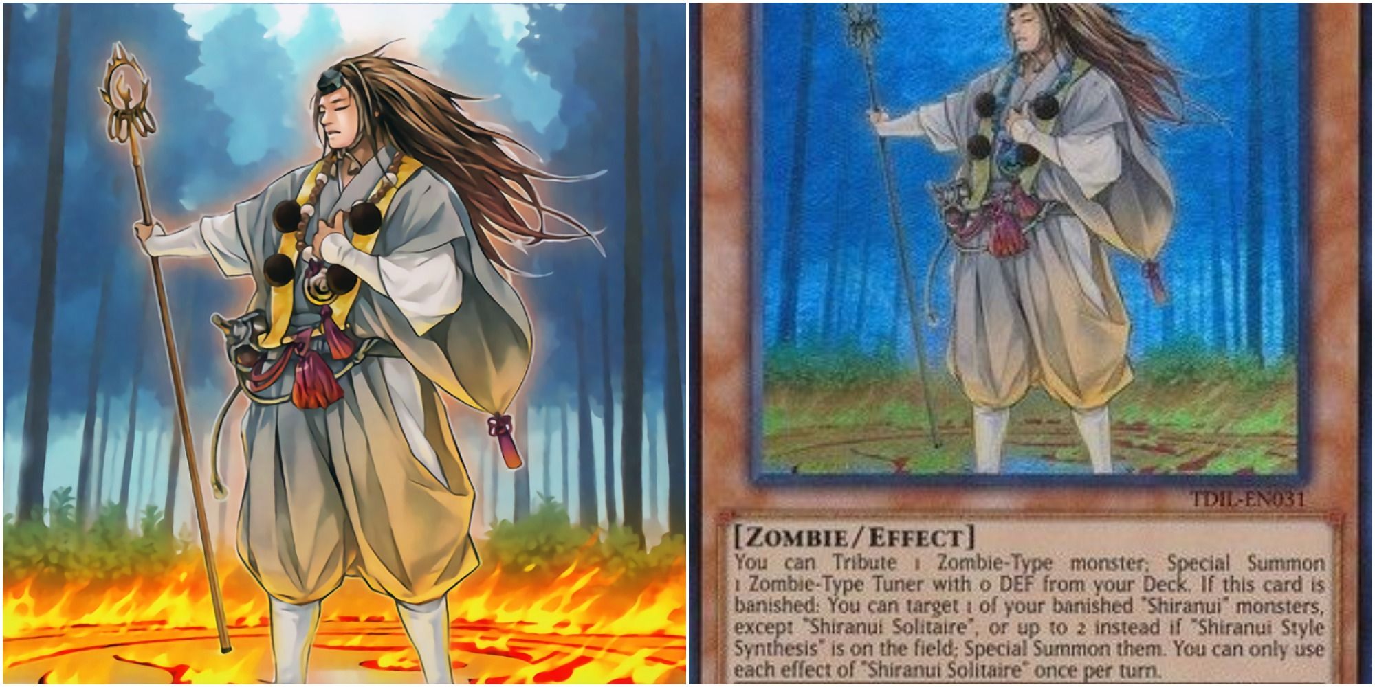 shiraui solitare card art and text