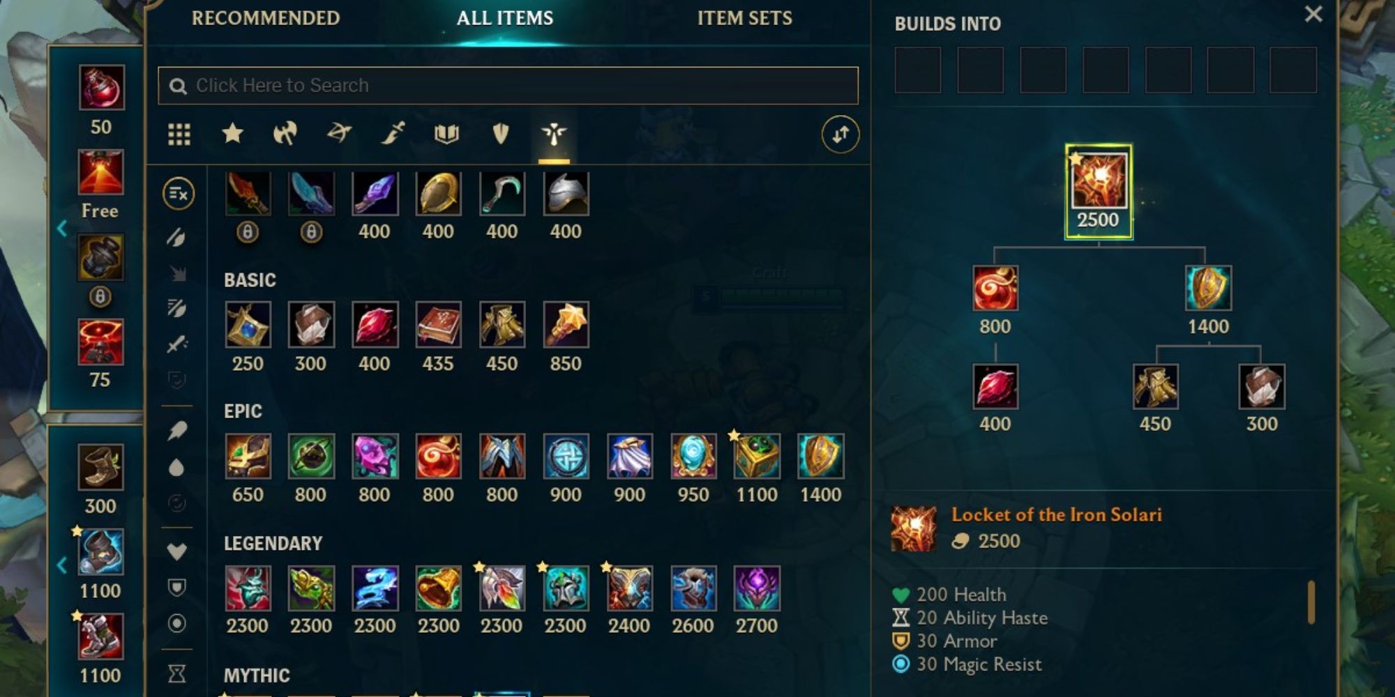 Support Items In Shop In League Of Legends