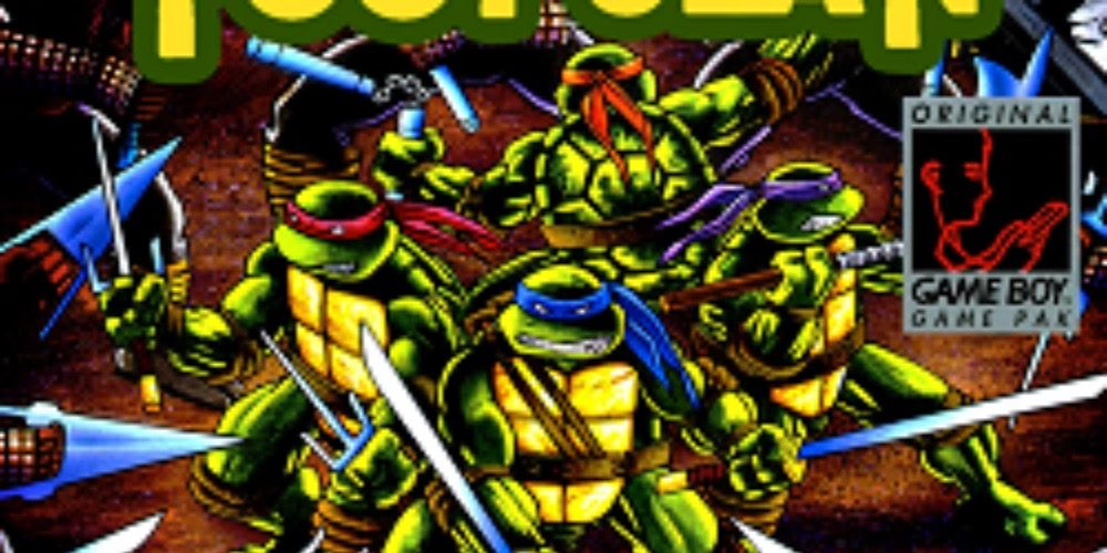 four humanoid turtles surrounded by enemies with weapons