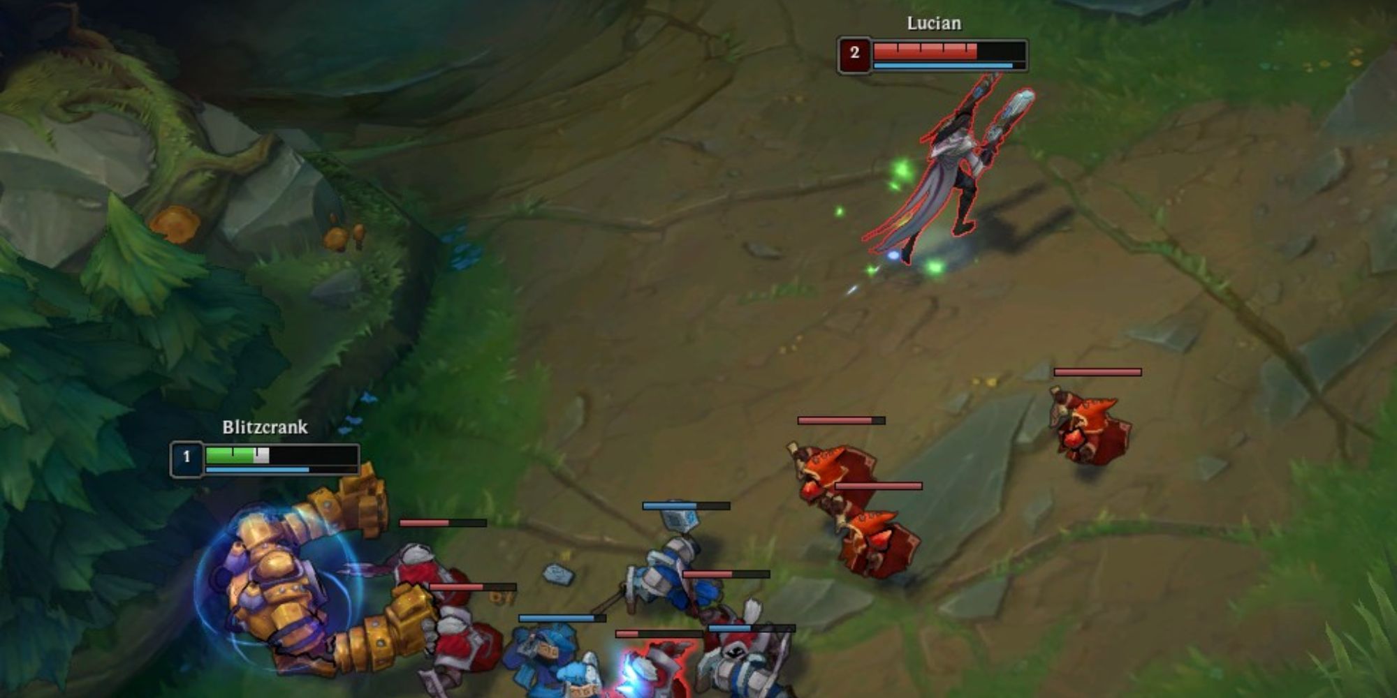 Blitzcrank And Lucian Trading In Lane In League Of Legends