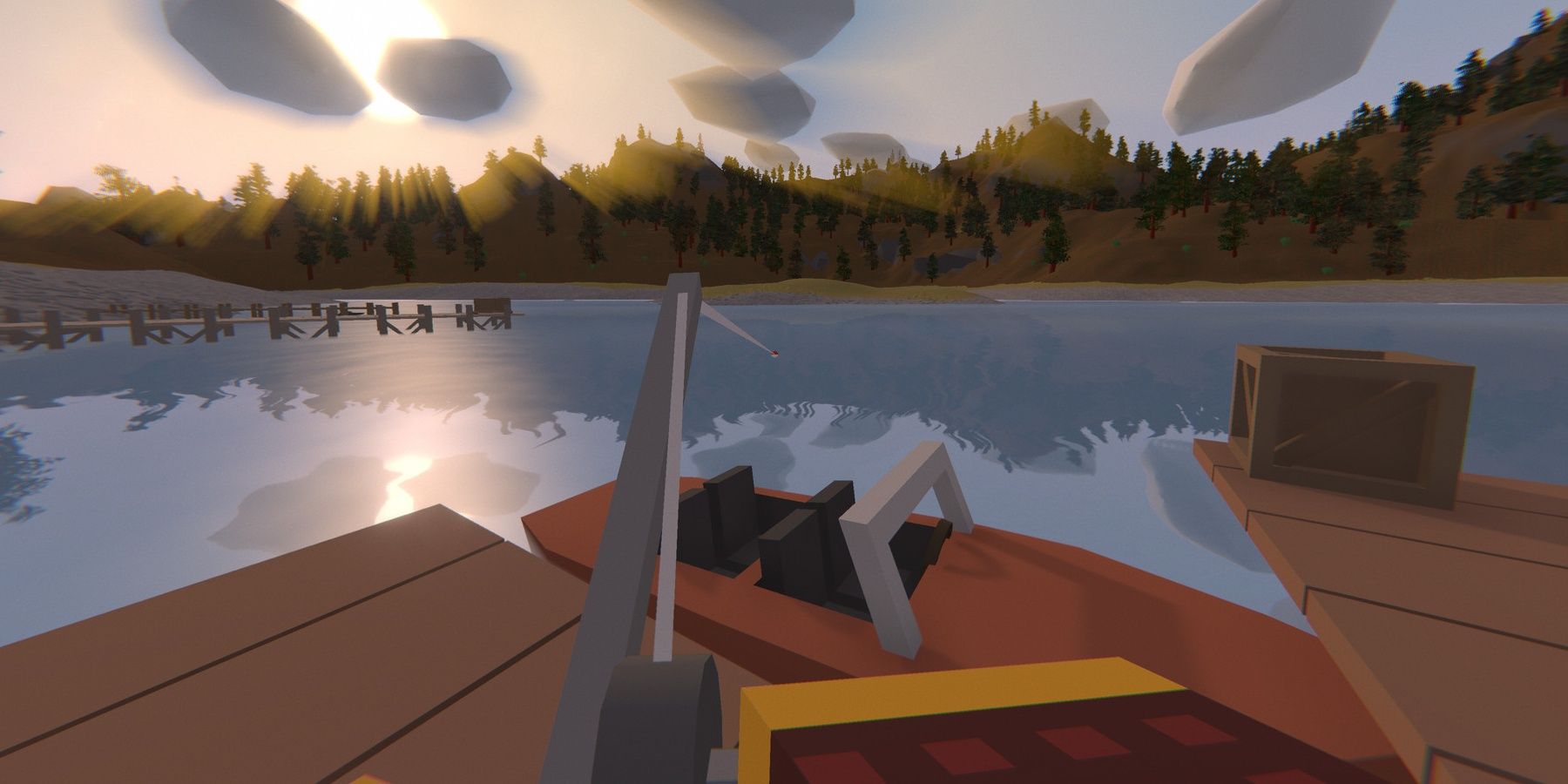 A player fishes in Unturned