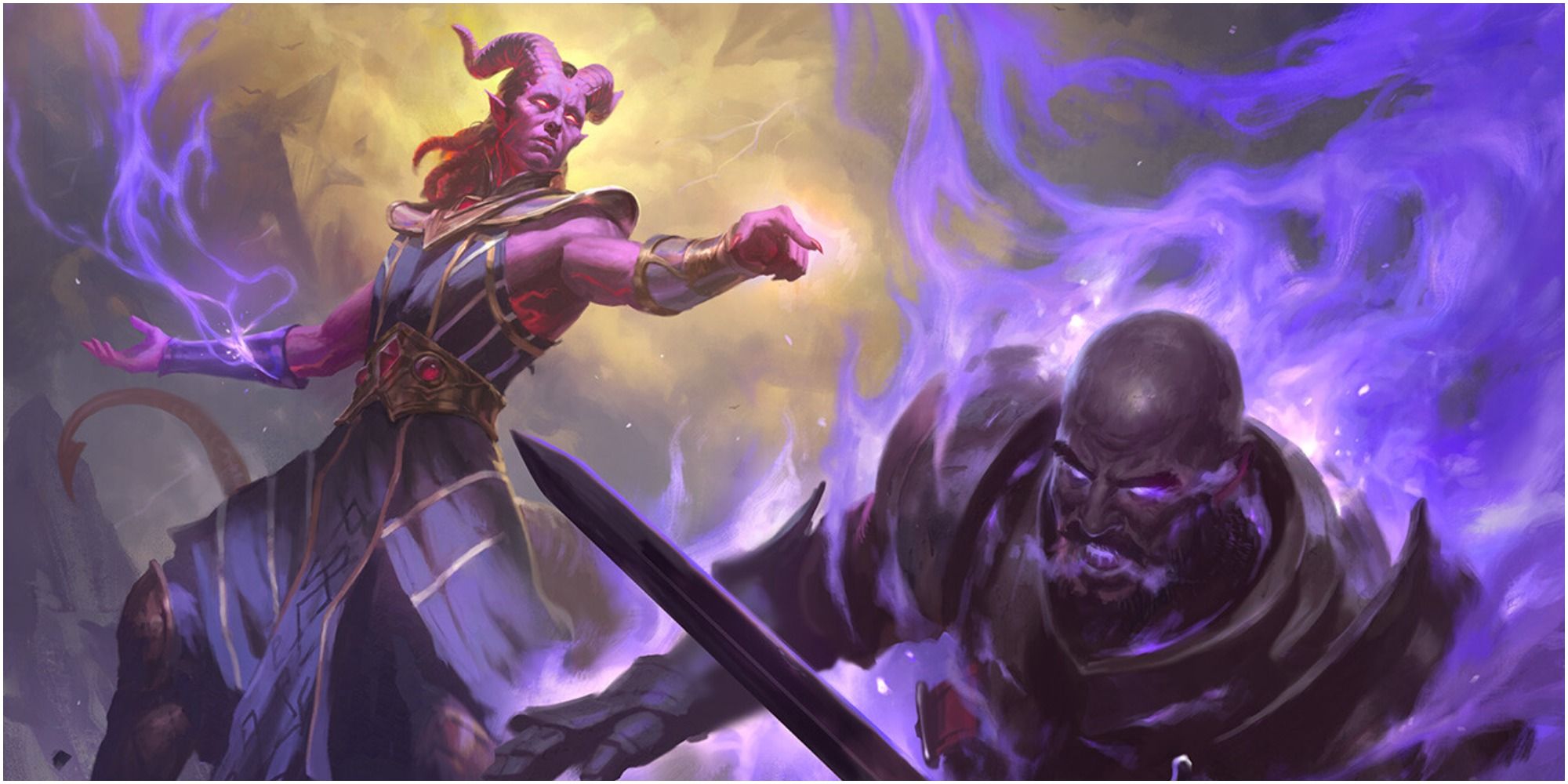 warlock casting hellish rebuke mtg d&d Heonhwa Choe