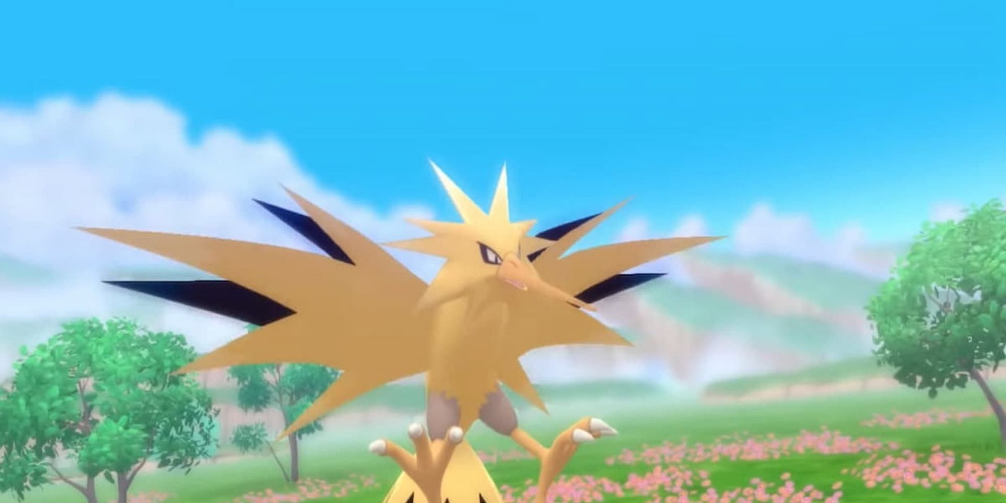 The legendary Electric bird Zapdos outside of battle