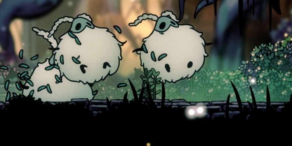 A group of Mossy Vagabonds in Hollow Knight preparing to attack the Knight.