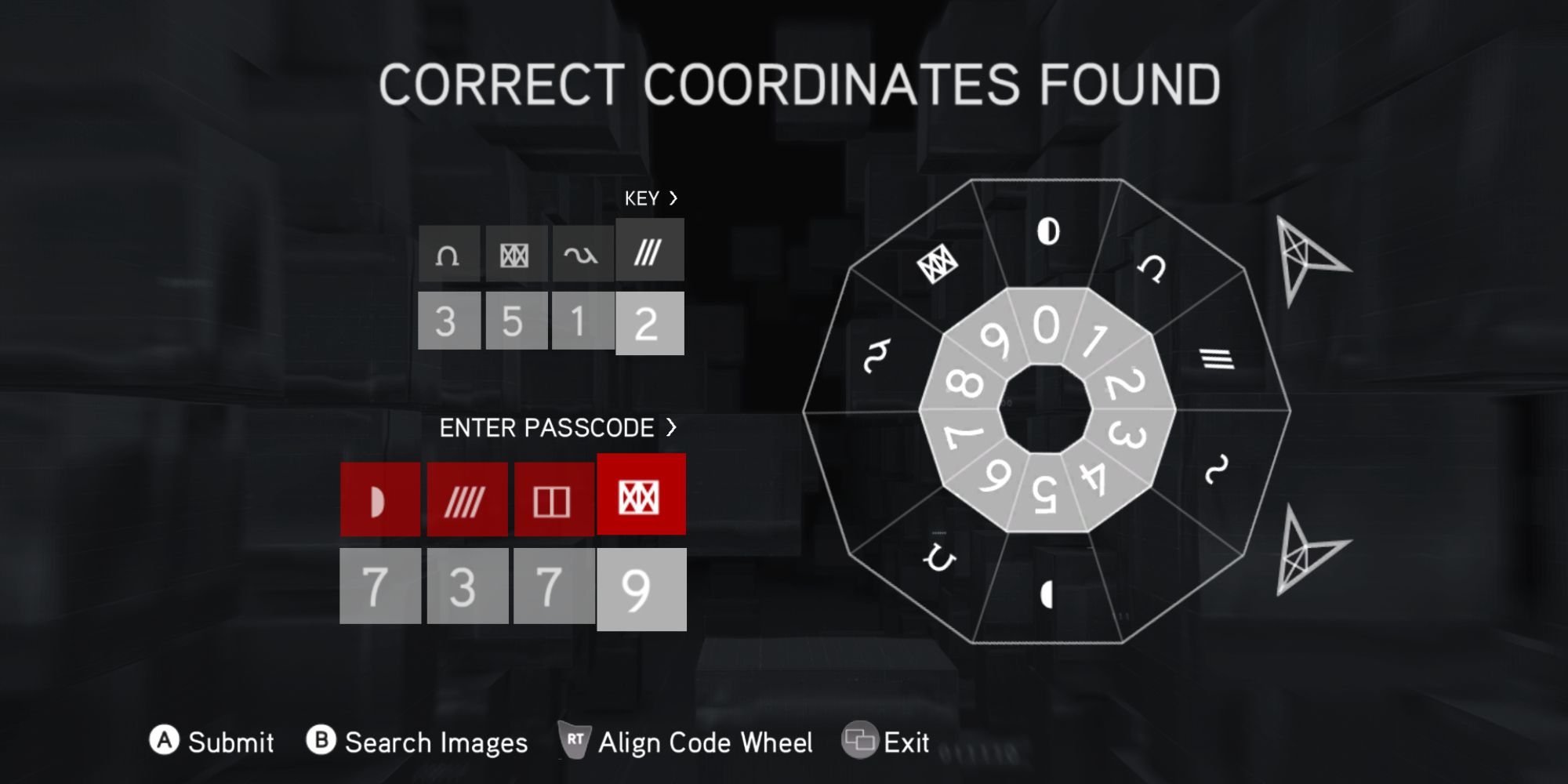 Assassin&rsquo;s Creed Brotherhood Screenshot Of Cluster 5 Passcode