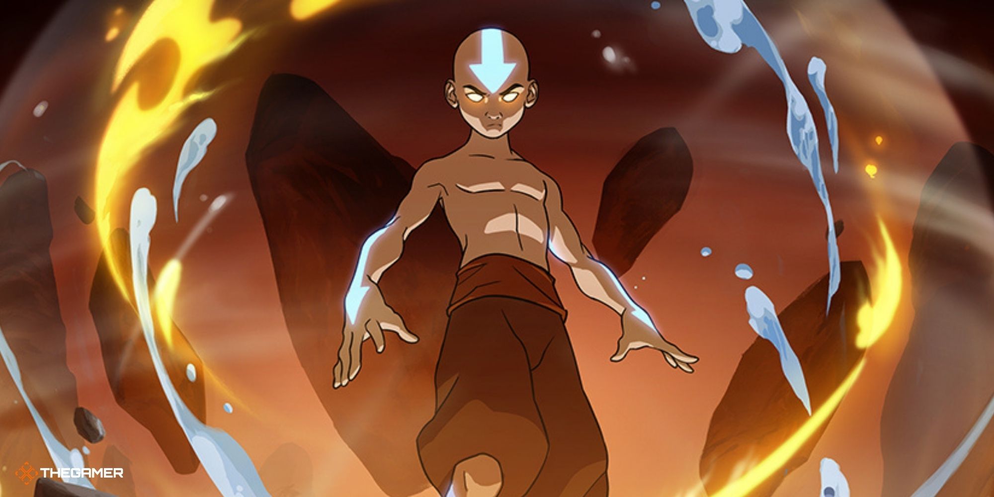 Avatar The Last Airbender - Aang Avatar State (Smite promo art)