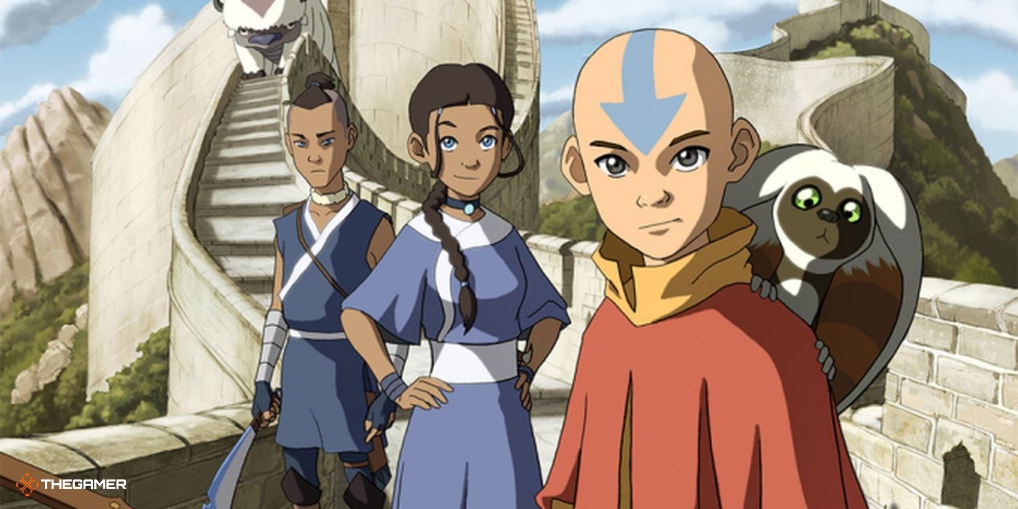 Avatar The Last Airbender - Aang, Katara, Sokka, Momo, and Appa