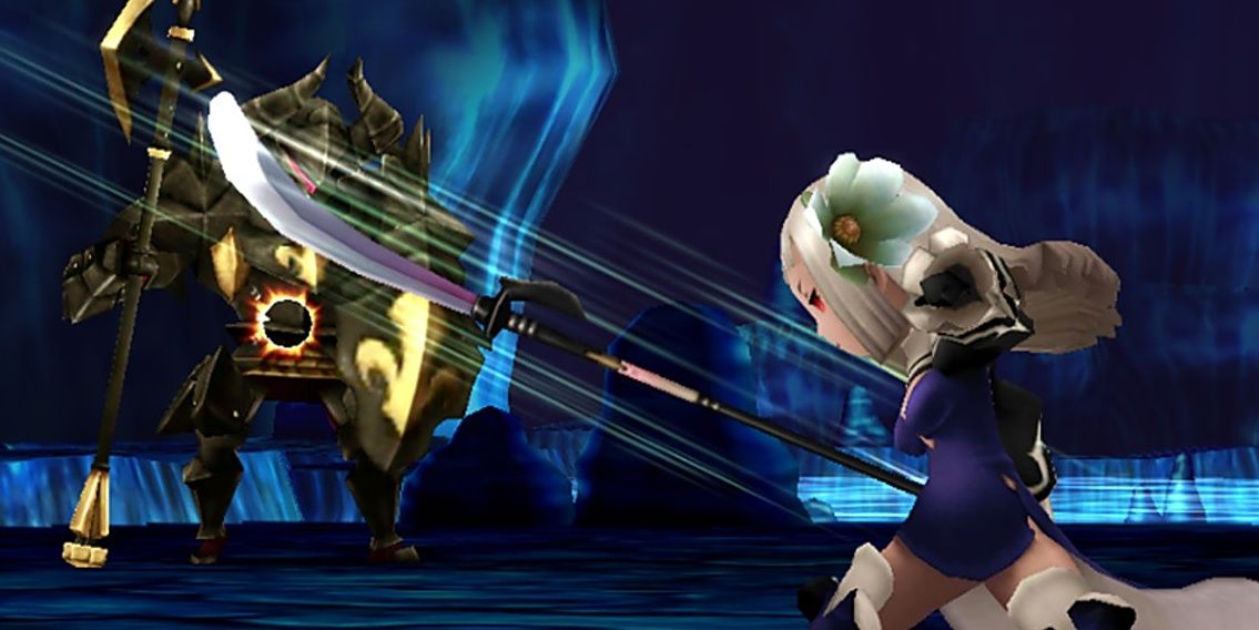 Bravely Second Magnolia fighting 