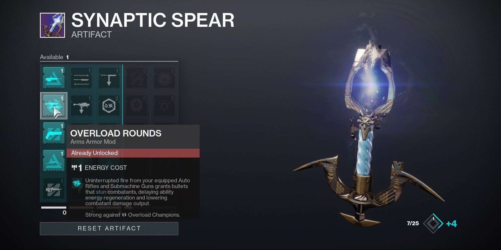 Destiny 2 Synaptic Spear Artifact Guide