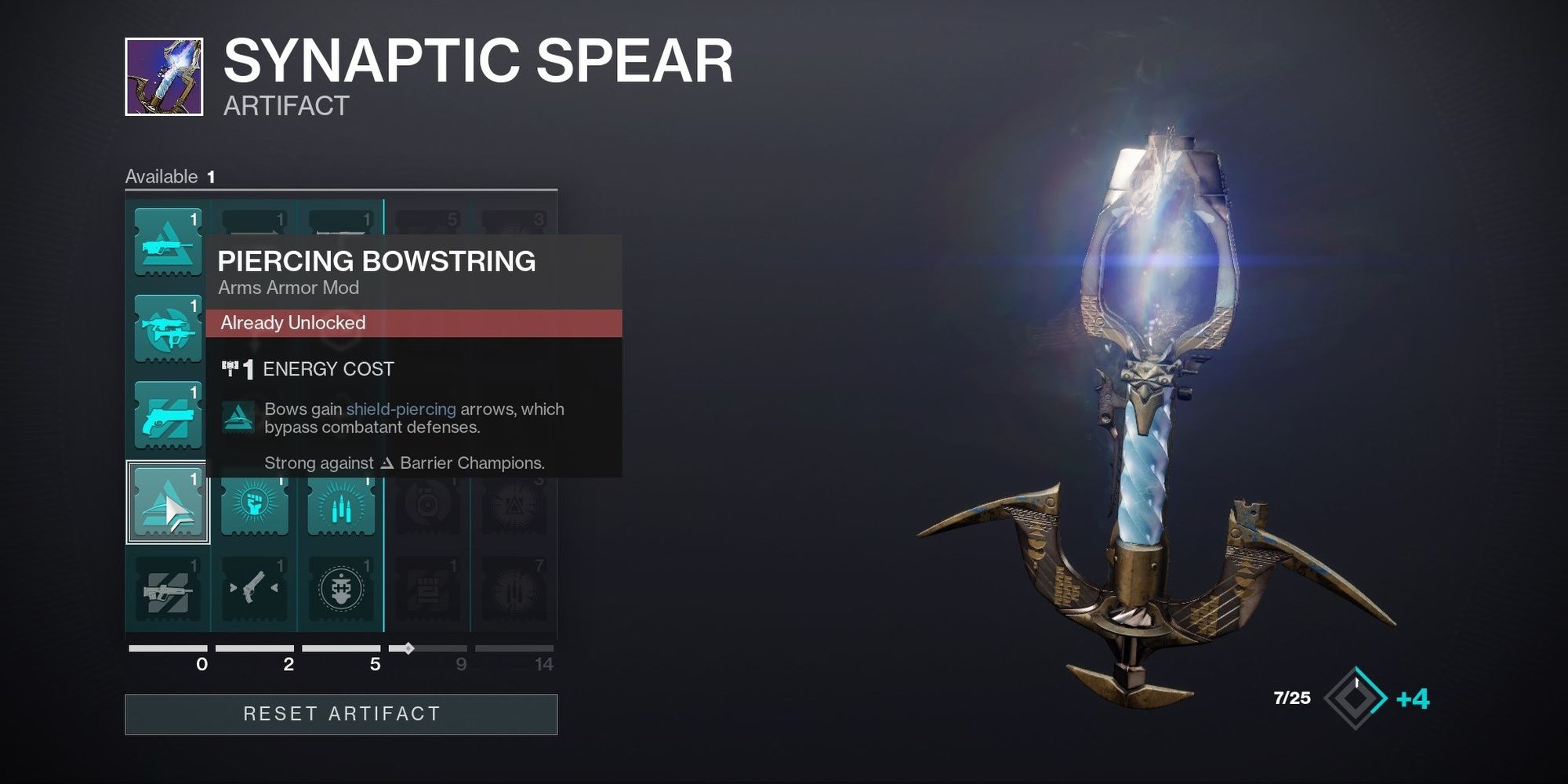 Destiny 2 Synaptic Spear Artifact Guide