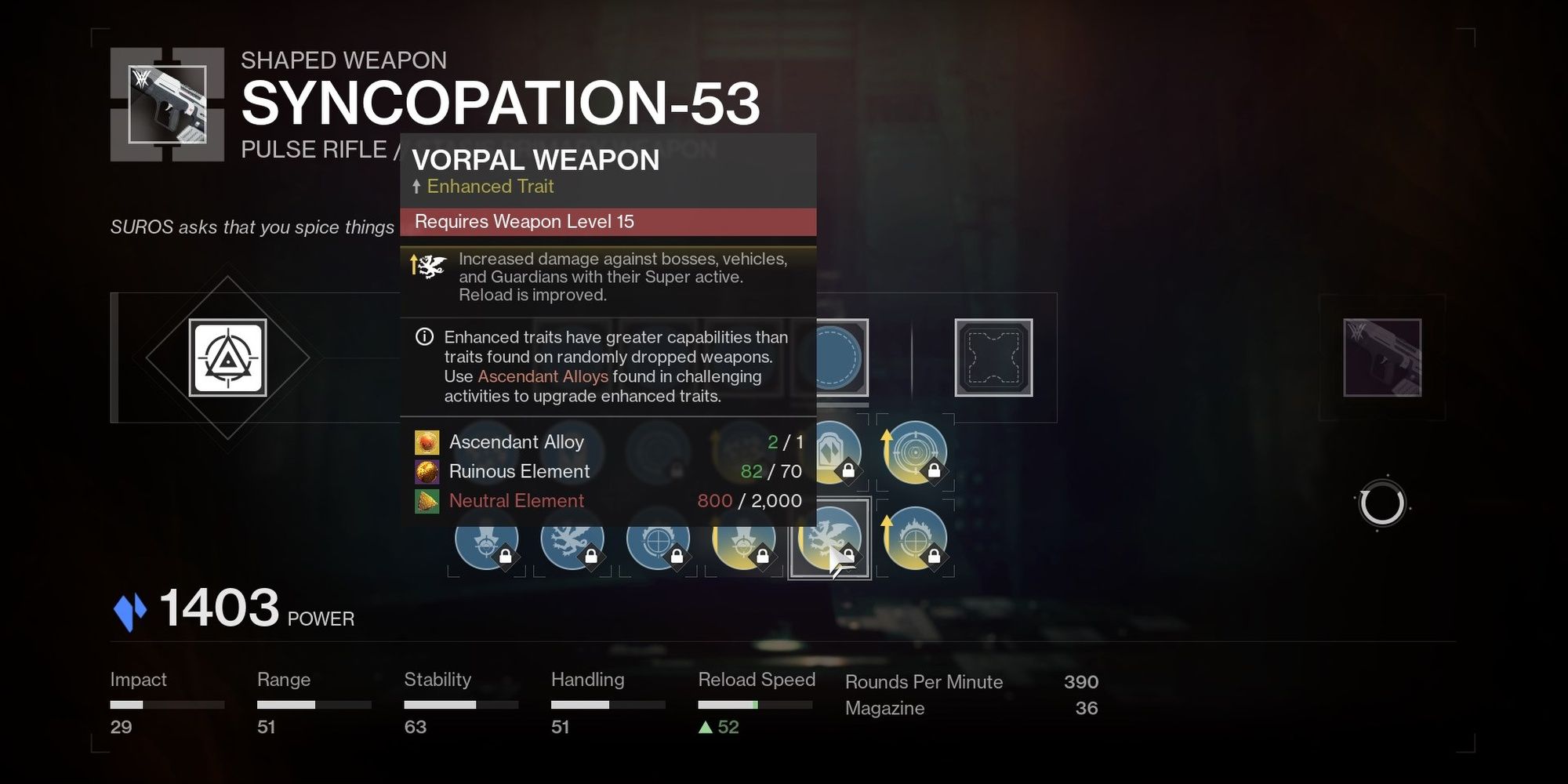 Destiny 2 Weapon Crafting Enhanced Vorpal Weapon