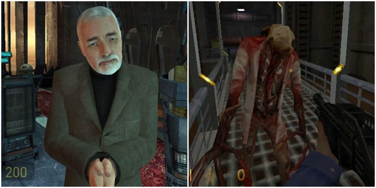 Valve Half Life Dr Breen and Zombie head crab monster