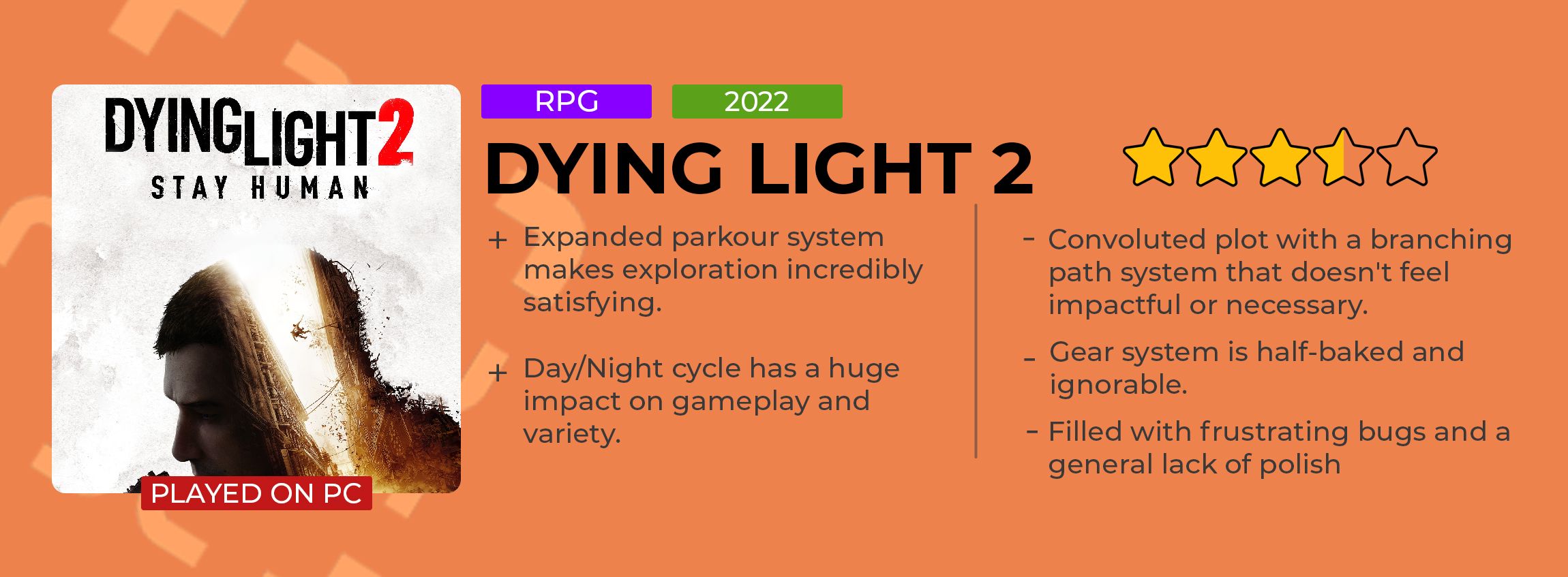 Dying Light 2 Review Card
