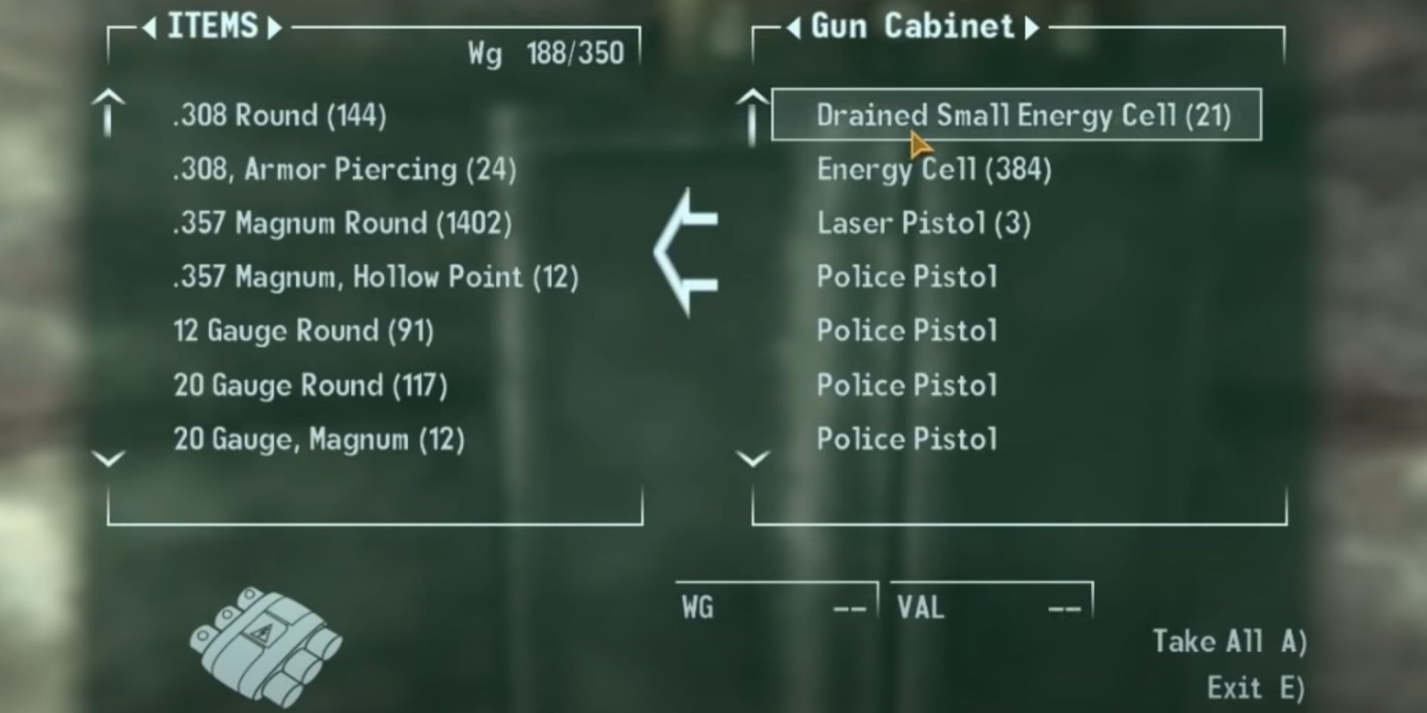 Fallout New Vegas Guns And Ammo Inside A Cabinet