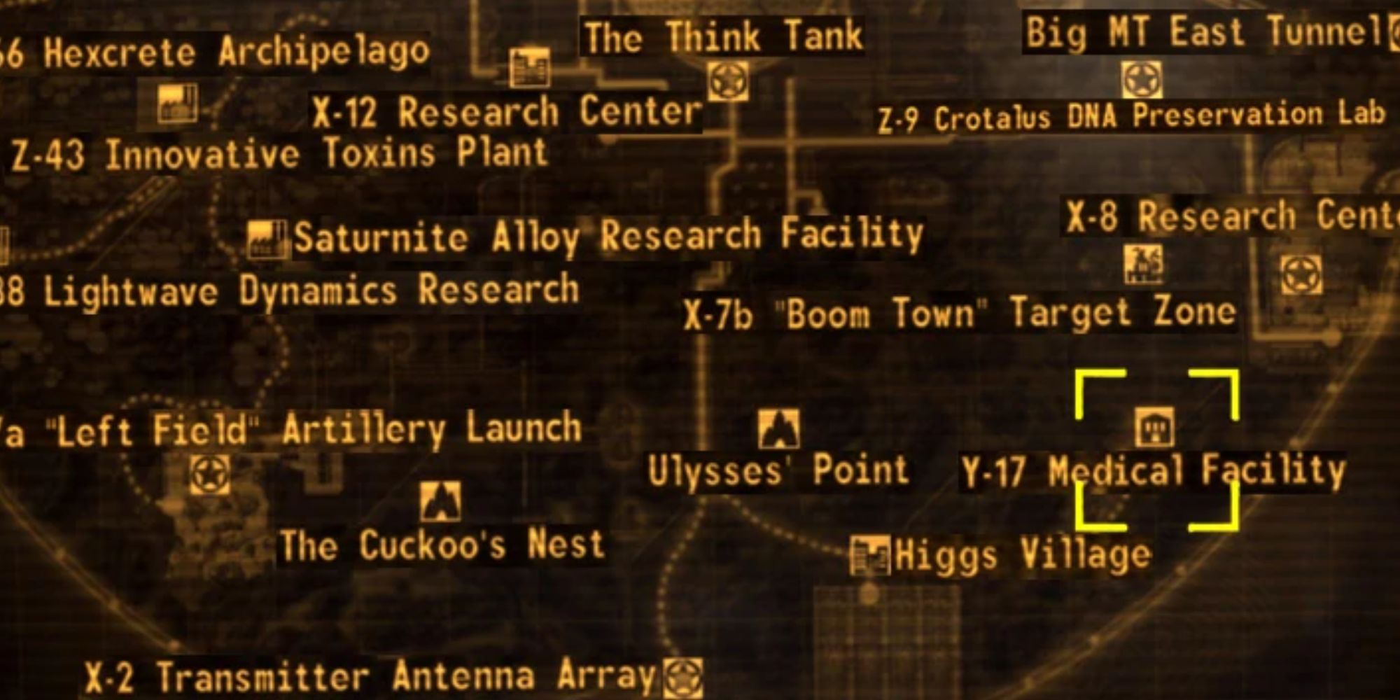 Fallout New Vegas Y-17 Medical Facility Location On The Map