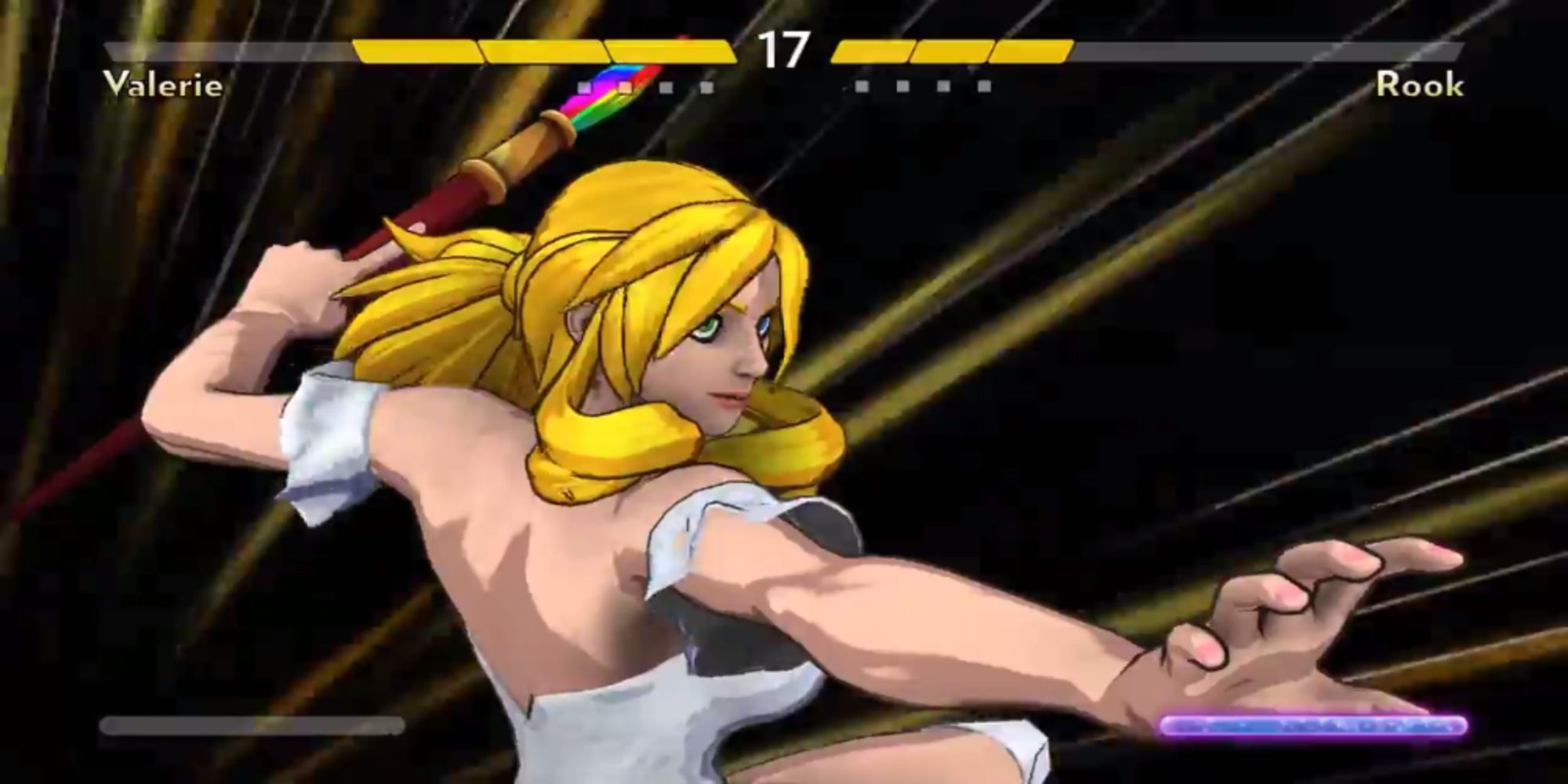 Fantasy Strike Valerie in the middle of a special fighting animation