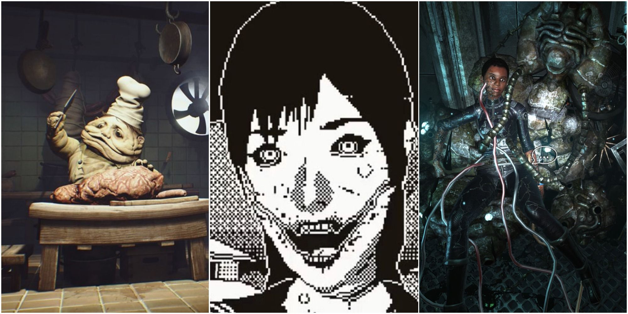 Horror Games That Don't Rely On Jump Scares Little Nightmares World of Horror and SOMA