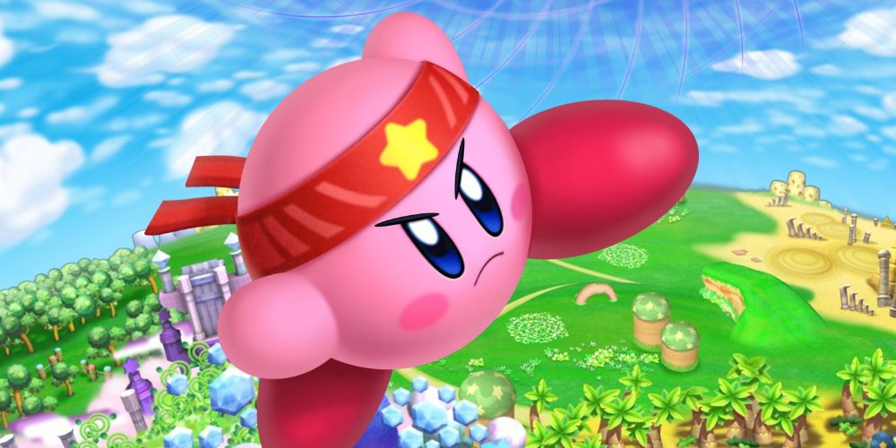 Kirby showing off his Fighter Copy Ability