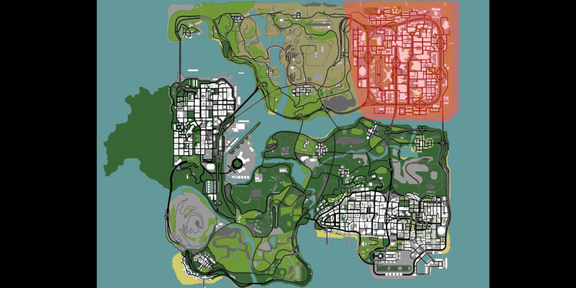 GTA San Andreas Full Map Las Venturas Highlight