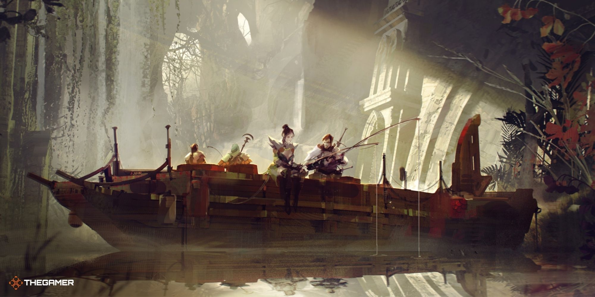 Guild Wars 2 End of Dragons - concept art of people fishing