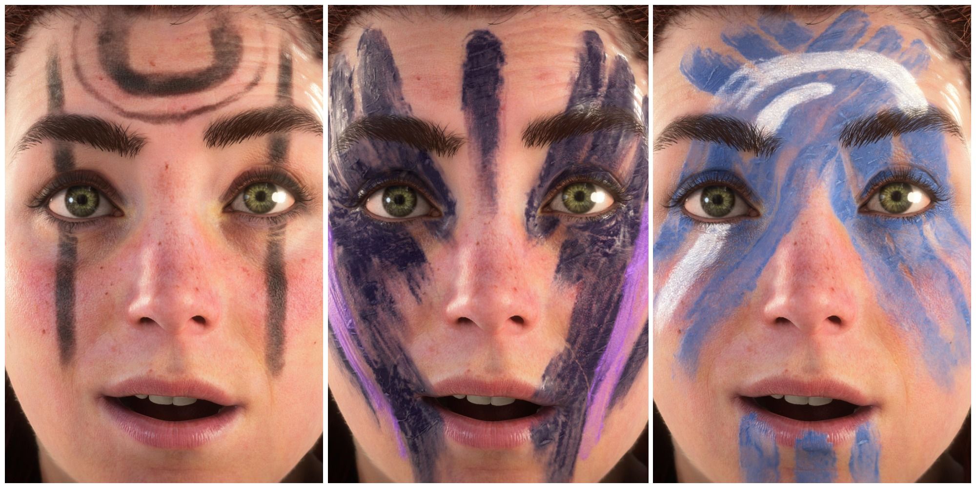 HFW Face Paint Close Up Split Image