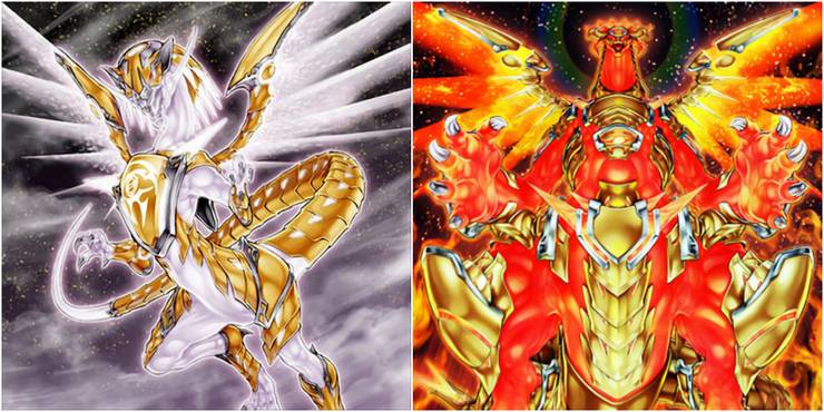 Yugioh Hieratic dragn of tefnuit and sun dragon overord of heliopolis