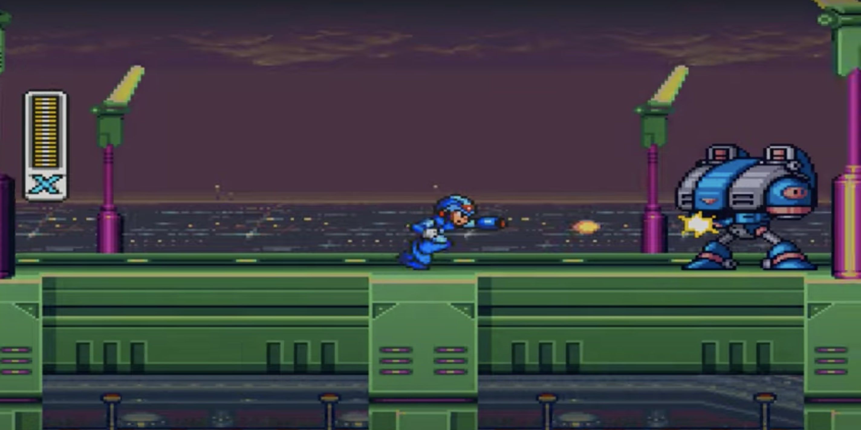 Mega Man combat still from the first Mega Man game
