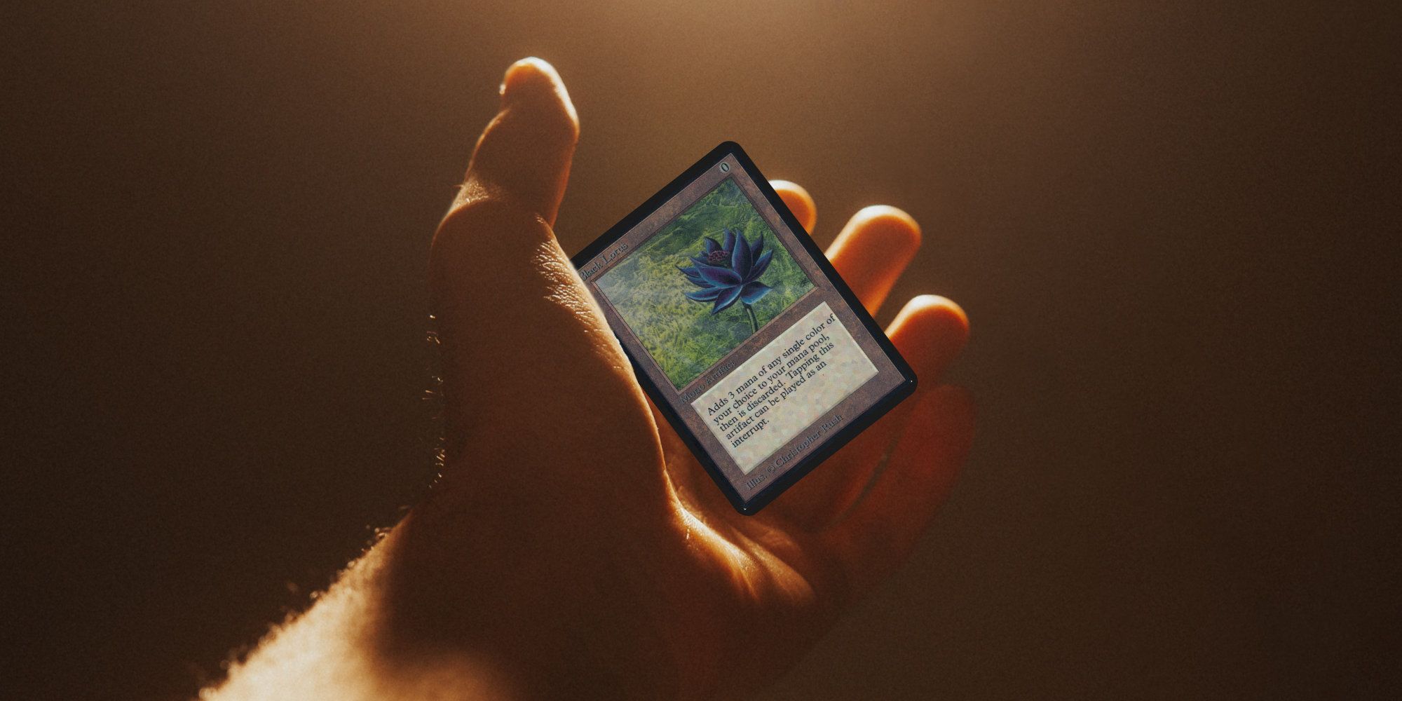 MagicTheGathering Playing Card Resting In Palm Of Hand