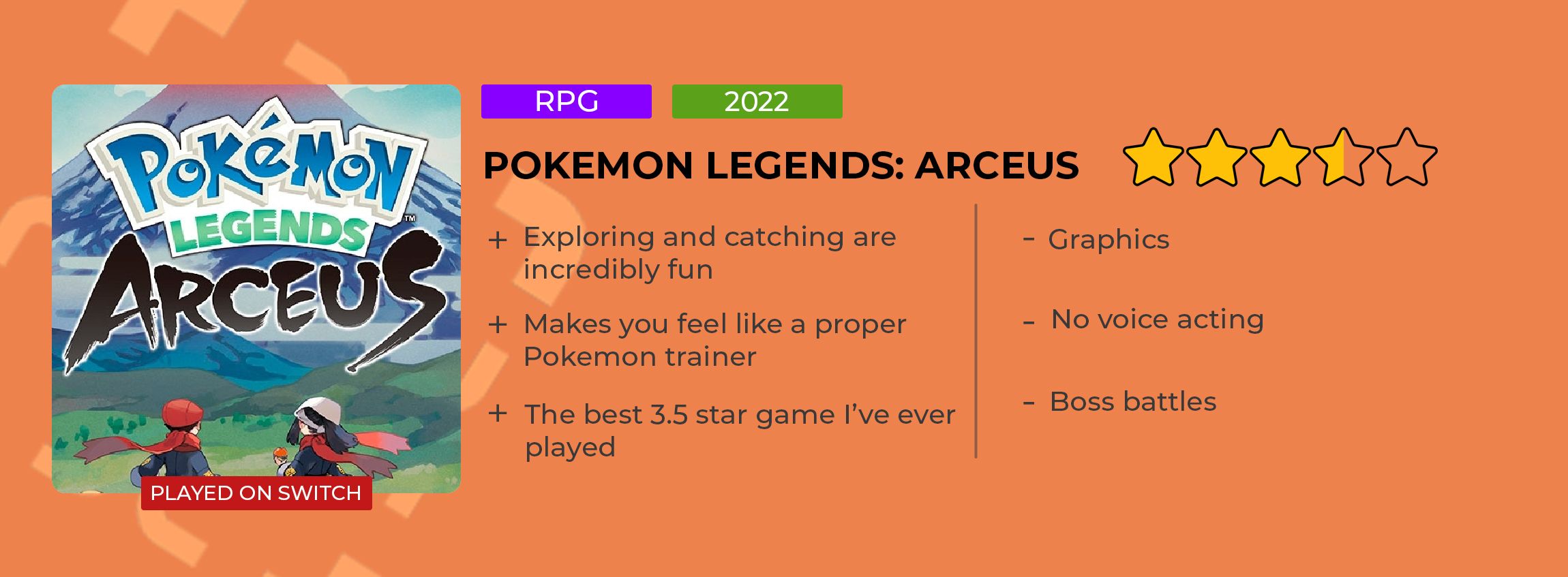 Pokemon Legends Arceus Review - Proof That Pokemon Can Evolve Review Card