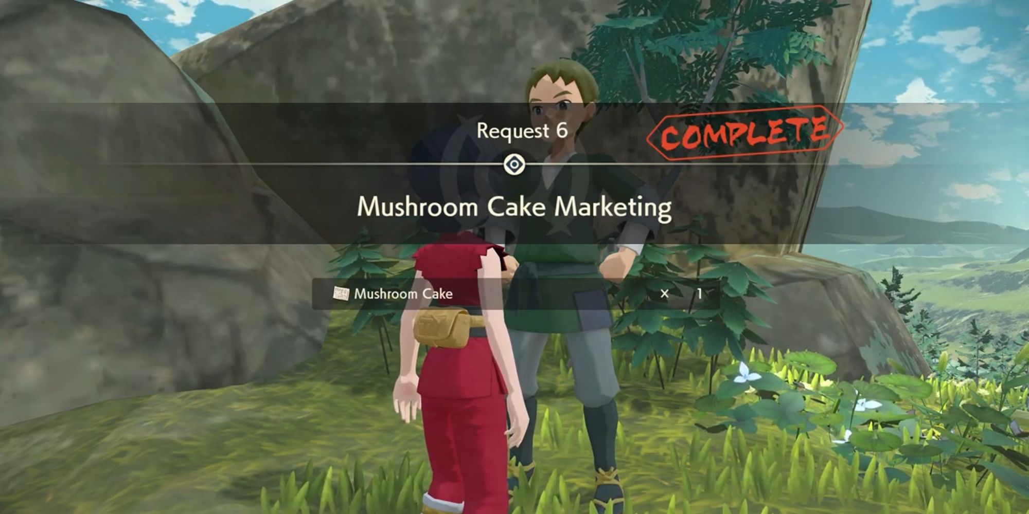 player speaking with morel after ending mushroom cake marketing