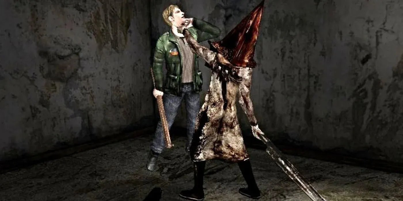 Silent Hill 2 Pyramid Head vs protagonist James Sunderland