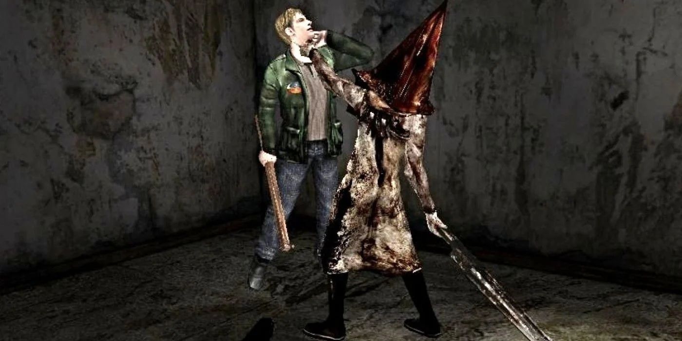 Silent Hill 2 Pyramid Head vs protagonist James Sunderland