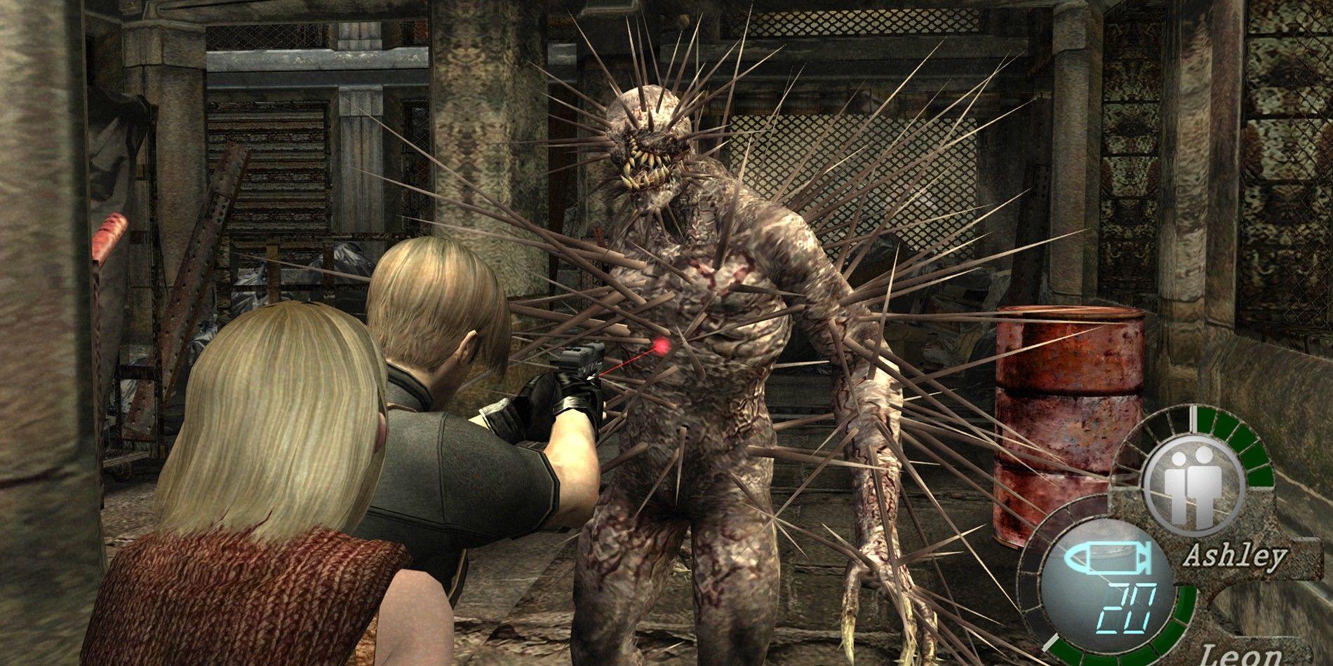 Resident Evil 4 ashley and leon vs horror monster iron maiden