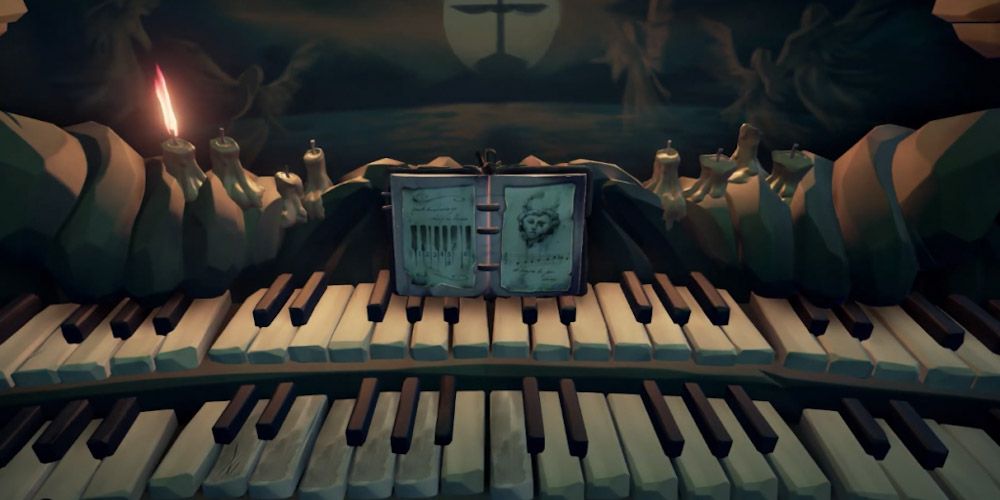Sea Of Thieves shot of organ with tall tale on top