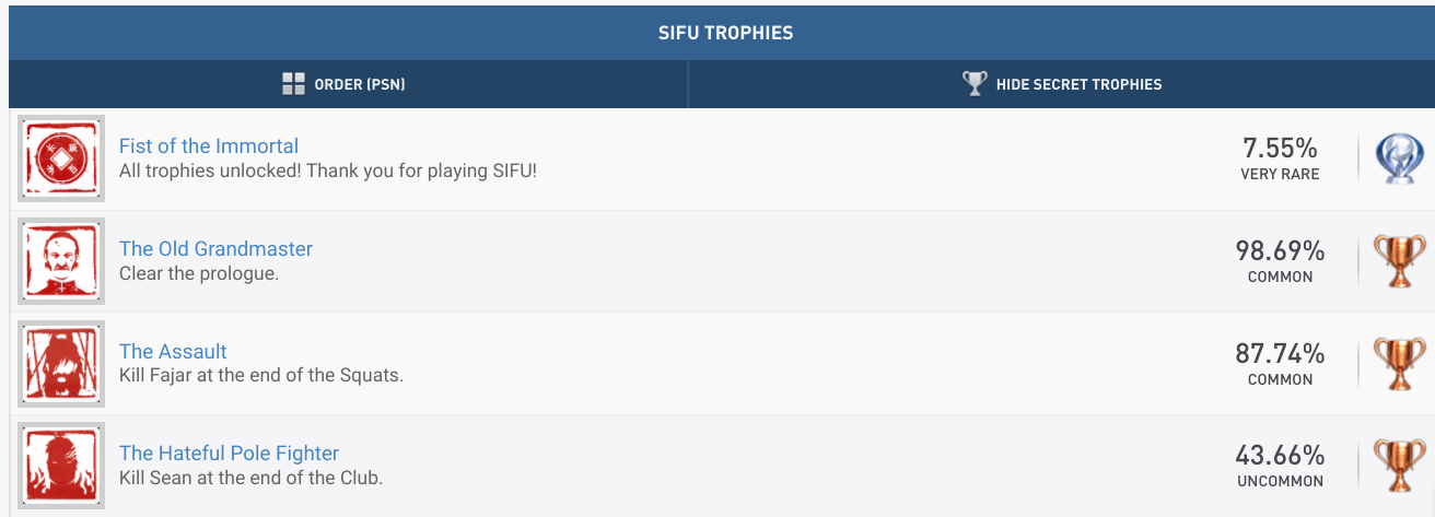 Sifu Trophies •