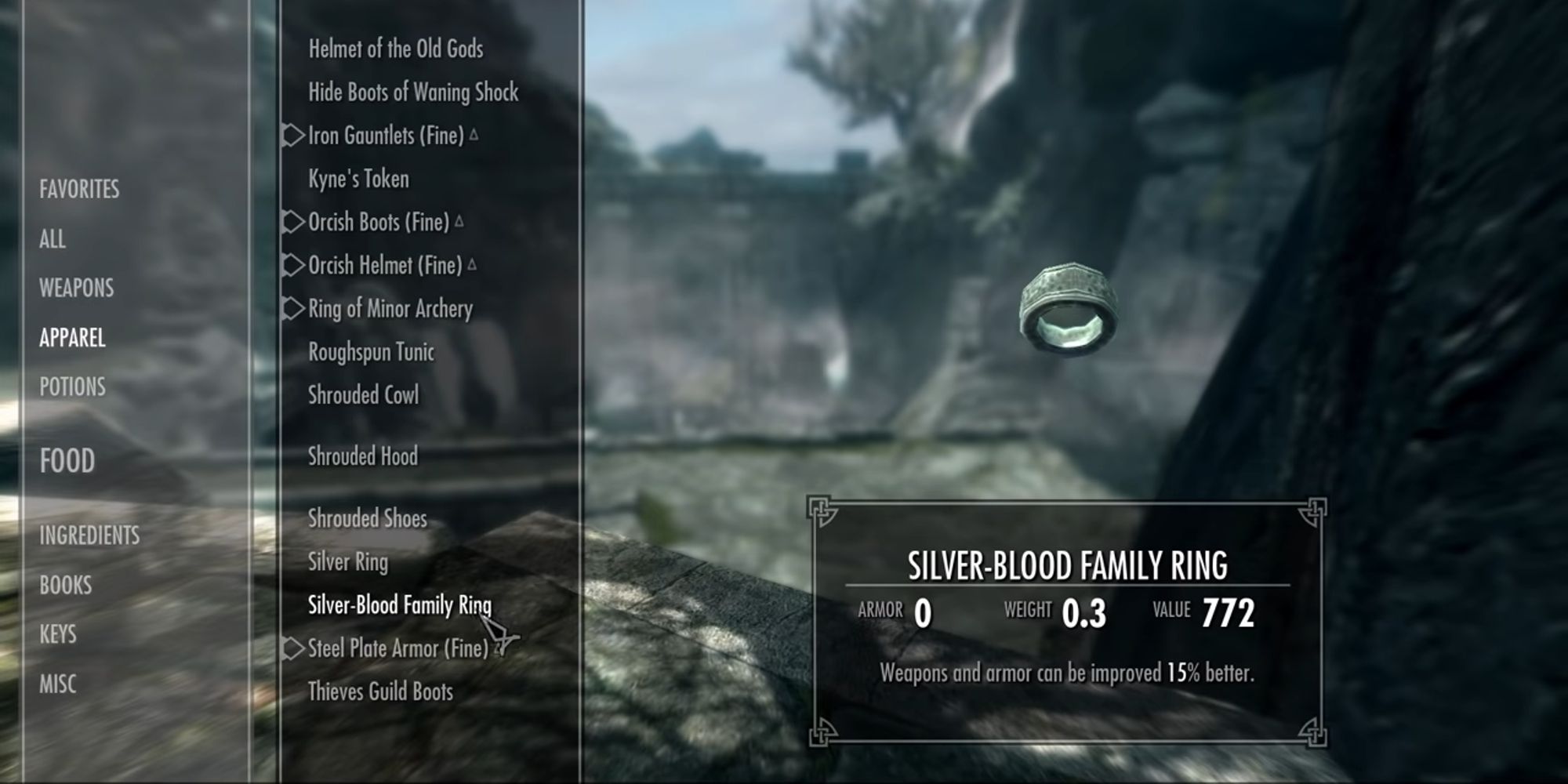 How To Get The Armor Of The Old Gods In Skyrim   Skyrim Silver Blood Family Ring 